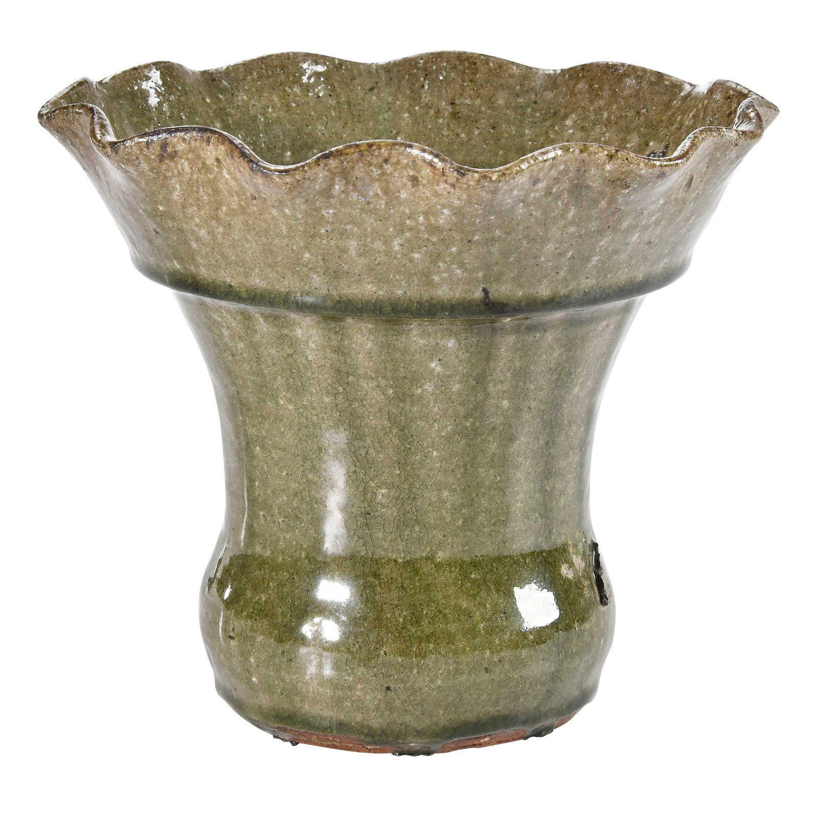 Rare Arie or Cheever Meaders Attributed Georgia Stoneware Flower Pot (1 of 9)