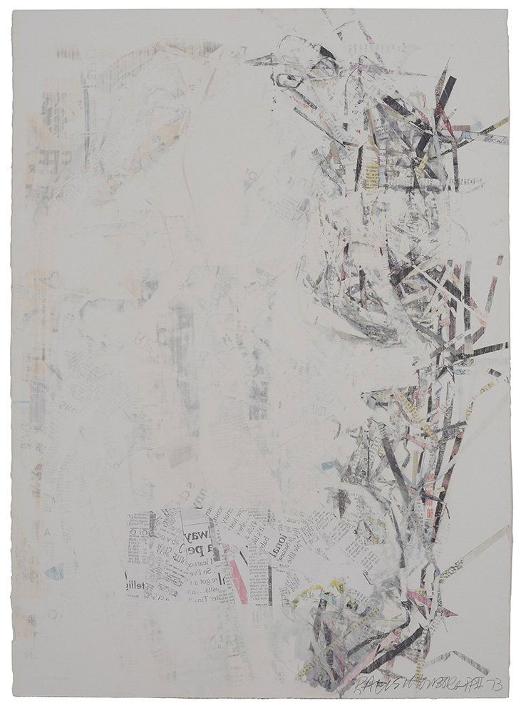 Robert Rauschenberg: (Captiva, Florida/Texas, 1925-2008) Noname (Elephant), 1973, PPII aside from the edition of 100, Untitled Press, with blindstamp lower left, signed lower right "Rauschenberg PPII 73", collage, solvent
