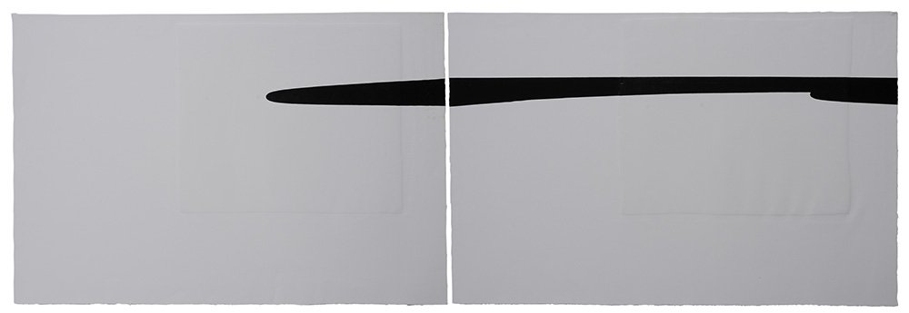 Robert Petersen: (American, Born 1945) Untitled, 1973, diptych in black and white, Untitled Press, Captiva Island, Florida, with stamp verso, signed verso "Robert Petersen/Oct. 73/Fla. P.P.II", two color dip print wit