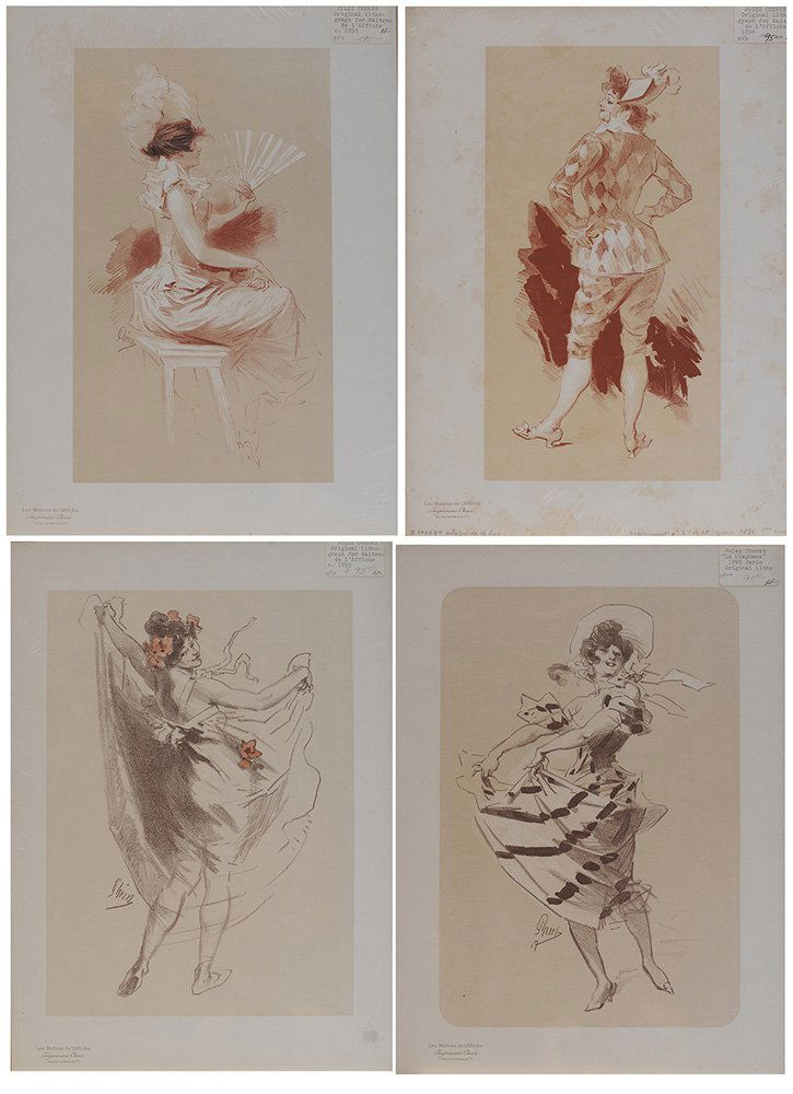 Various, "Les Maitres de l'Affiche": French, 1895-1900 collection of fifty-five chromolithographic plates from "Les Maitres de l'Affiche," including bonus plates by Jules Cheret (French, 1836-1932), Georges de Feure (French, 1868-1943) a