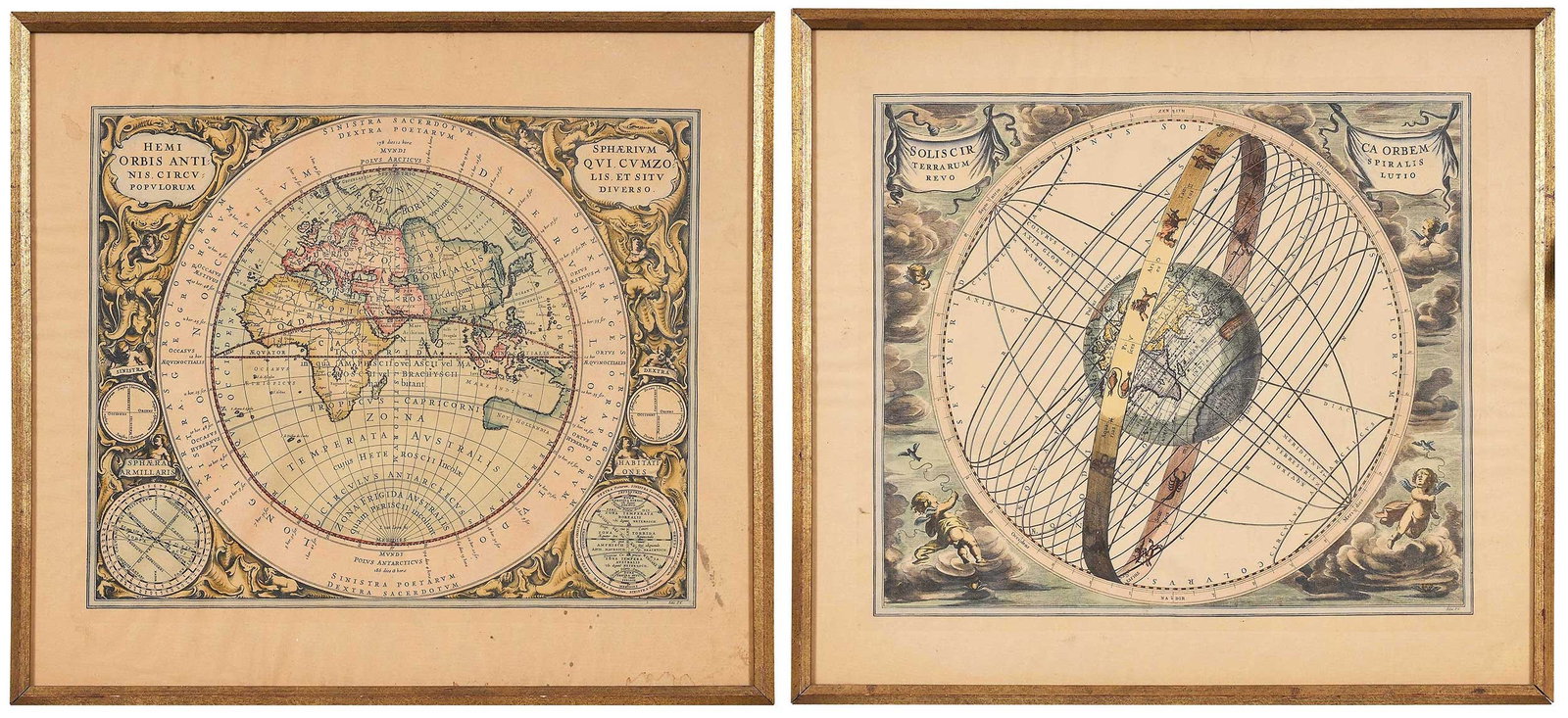 Two Framed Modern Reproduction Maps After Andreas Cellarius (1 of 9)