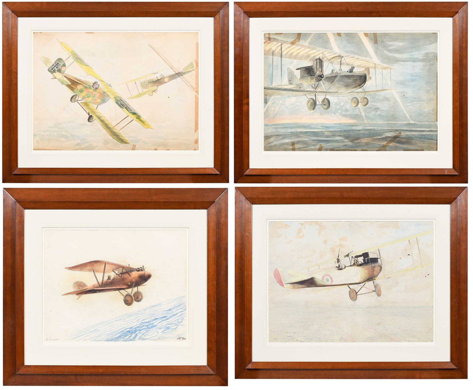 Riccardo Caviglioli, Four Large Aviation Watercolors (1 of 17)