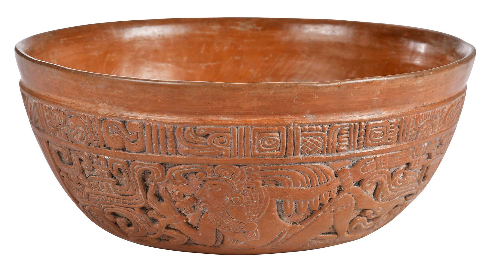 Mayan Style Molded Ceramic Bowl (1 of 6)
