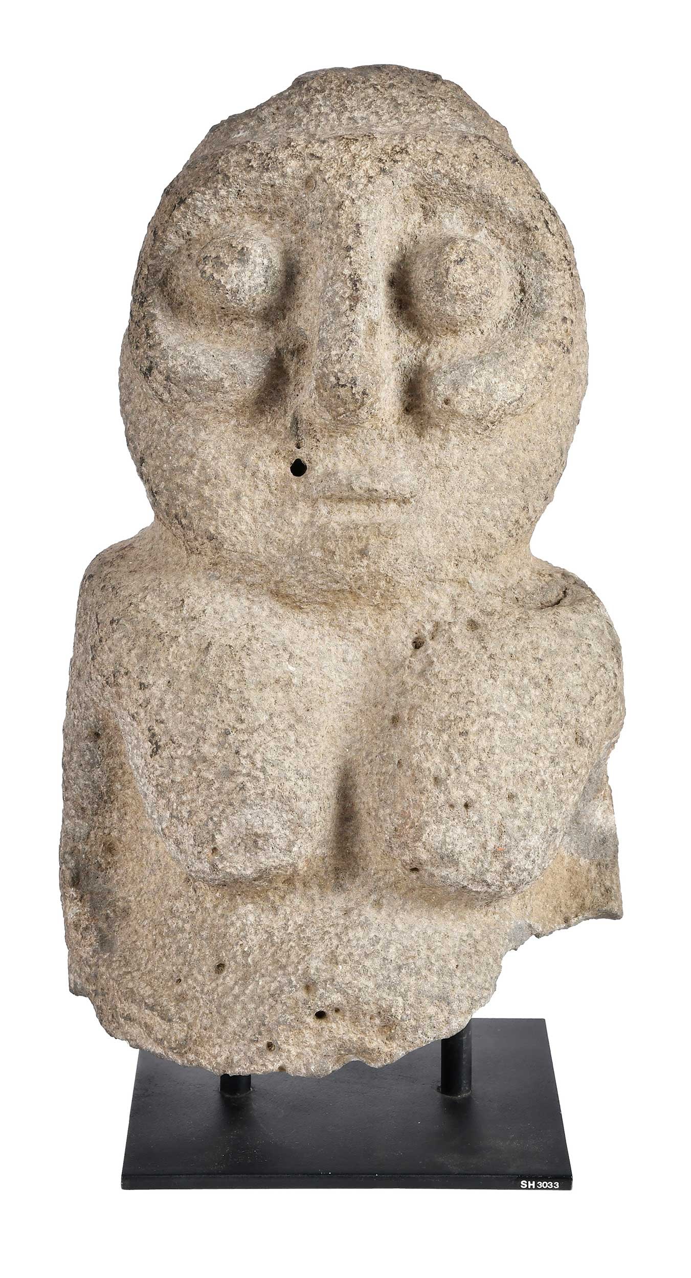 Large Carved Stone Bust of a Female on Stand (1 of 6)