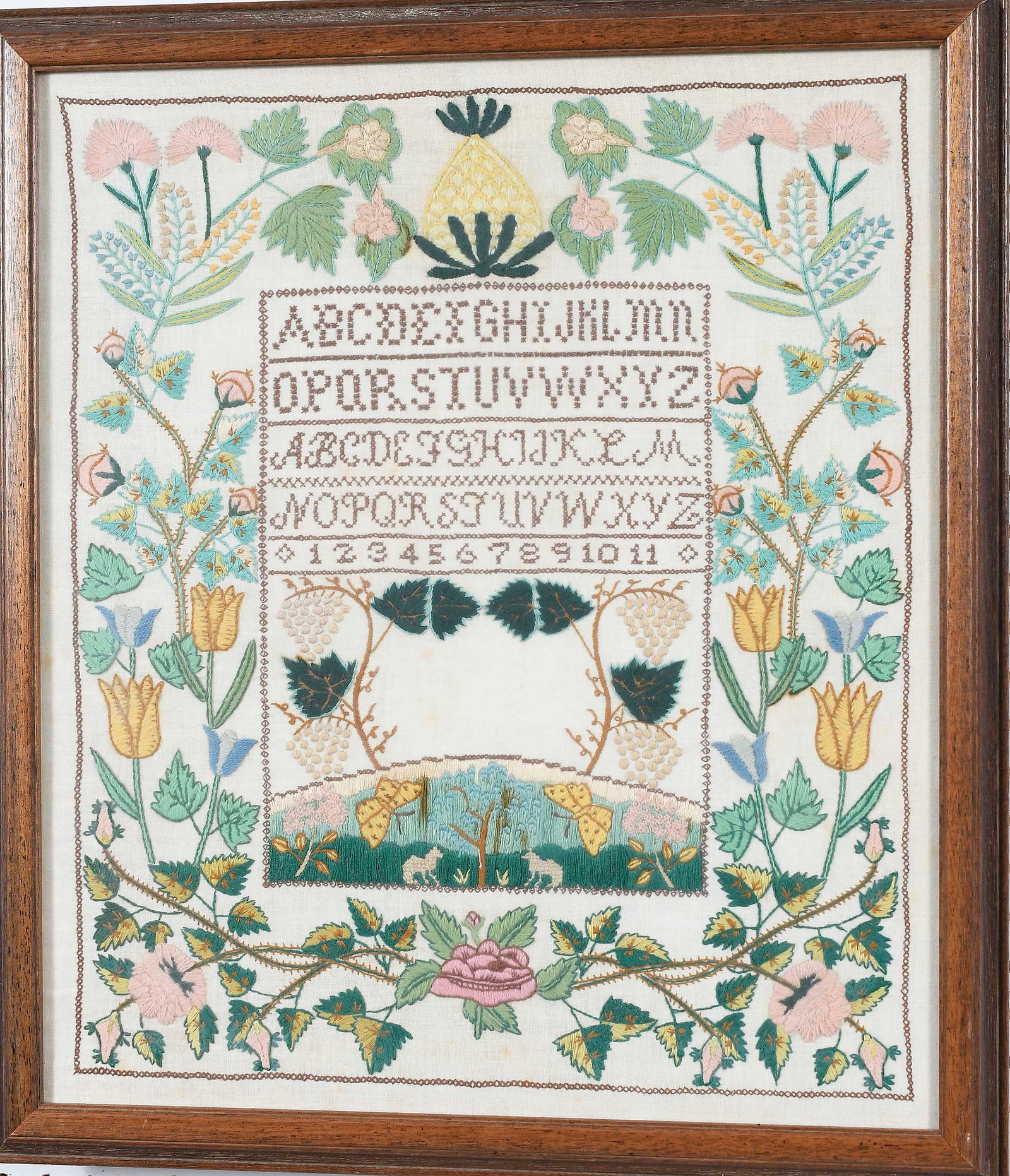 Needlework Sampler with Pineapple Motif - 3