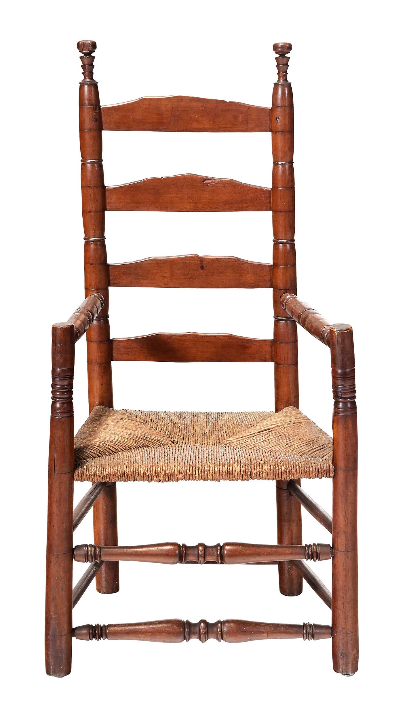 Early American Ladder Back Turned Open Armchair (1 of 8)