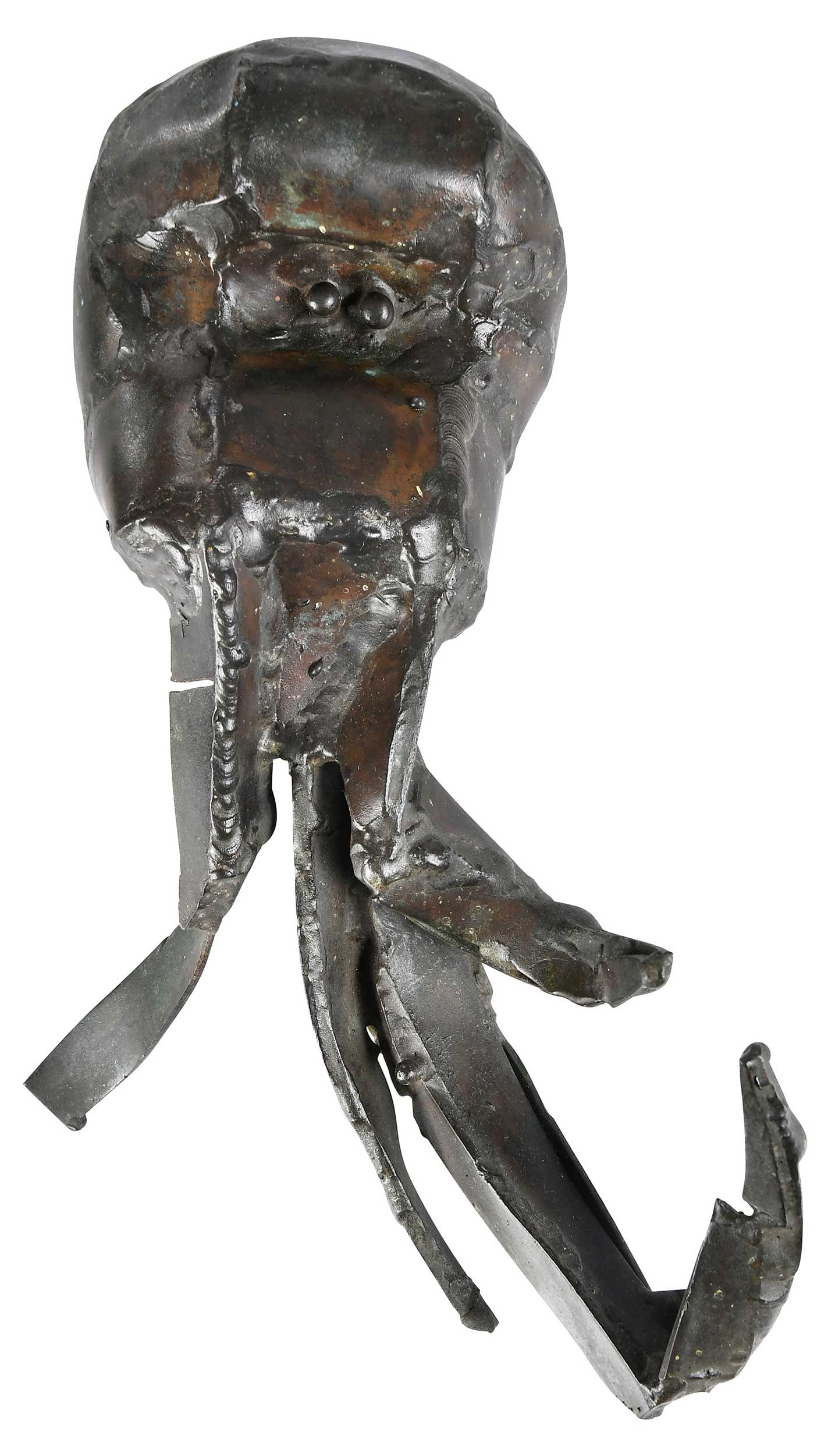 Modern Bronze Octopus Sculpture: 20th century, unsigned, 12-1/2 x 8-1/4 x 3-1/2 in. Provenance: Private Collection, New York