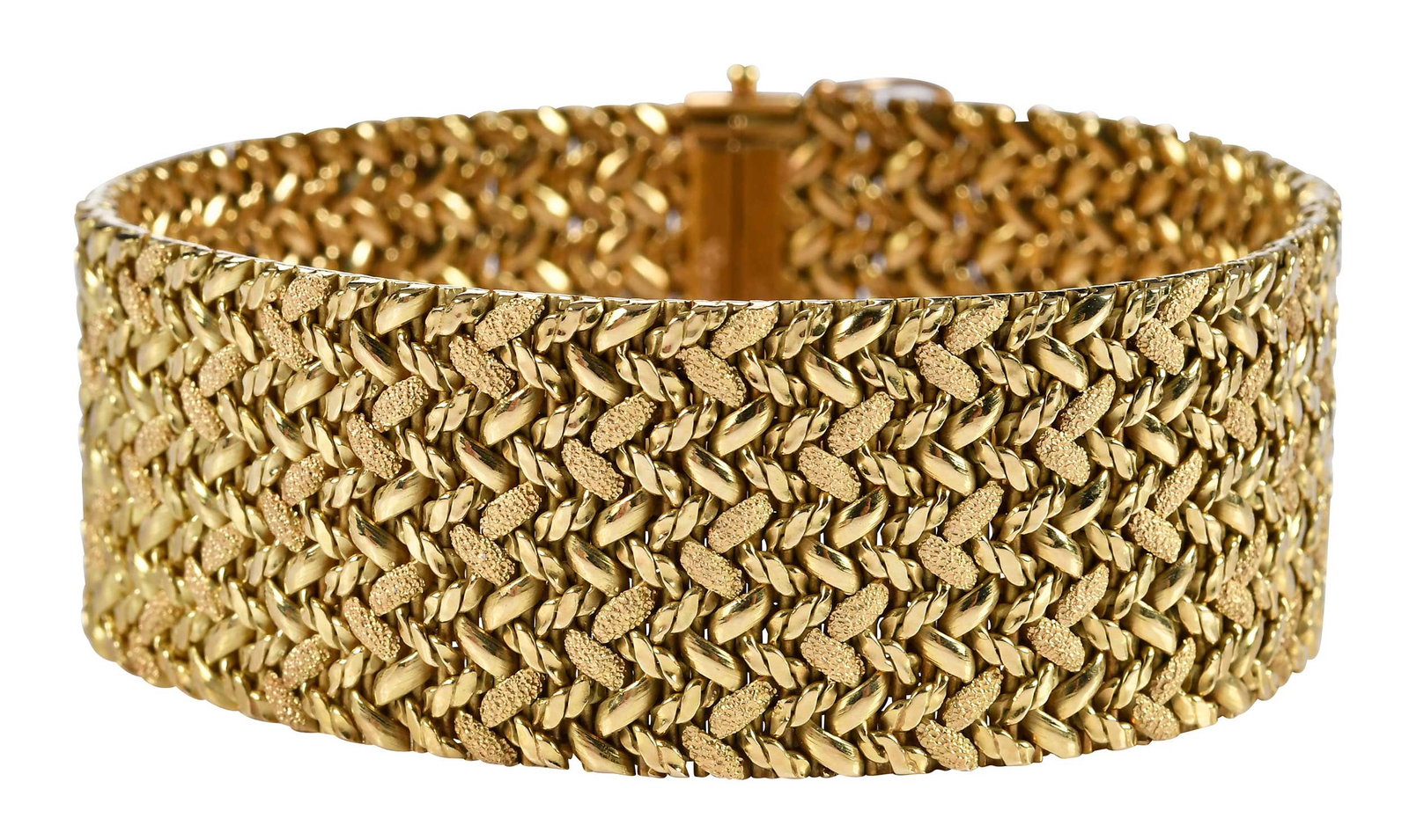18kt. Vintage Cartier Wide Woven Bracelet (1 of 9)