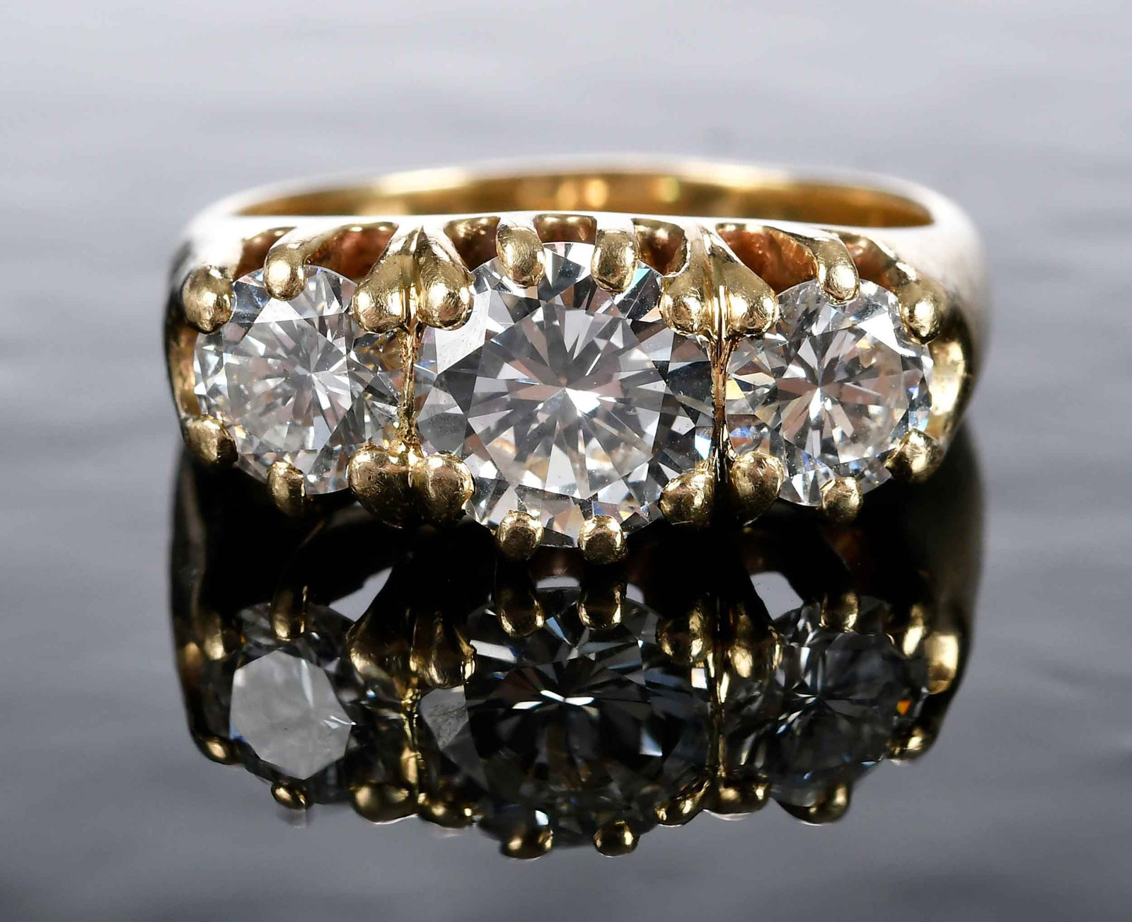 14kt. Three Stone Diamond Ring (1 of 8)