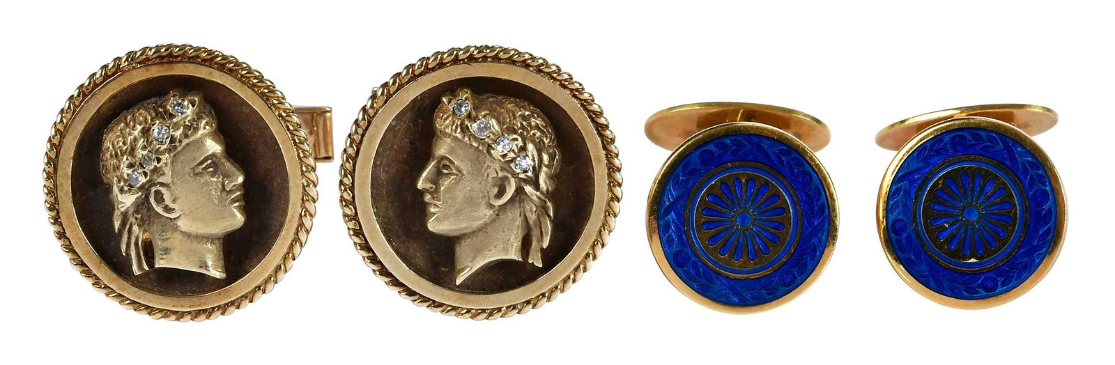Two Pairs of Vintage Gold Cufflinks (1 of 8)