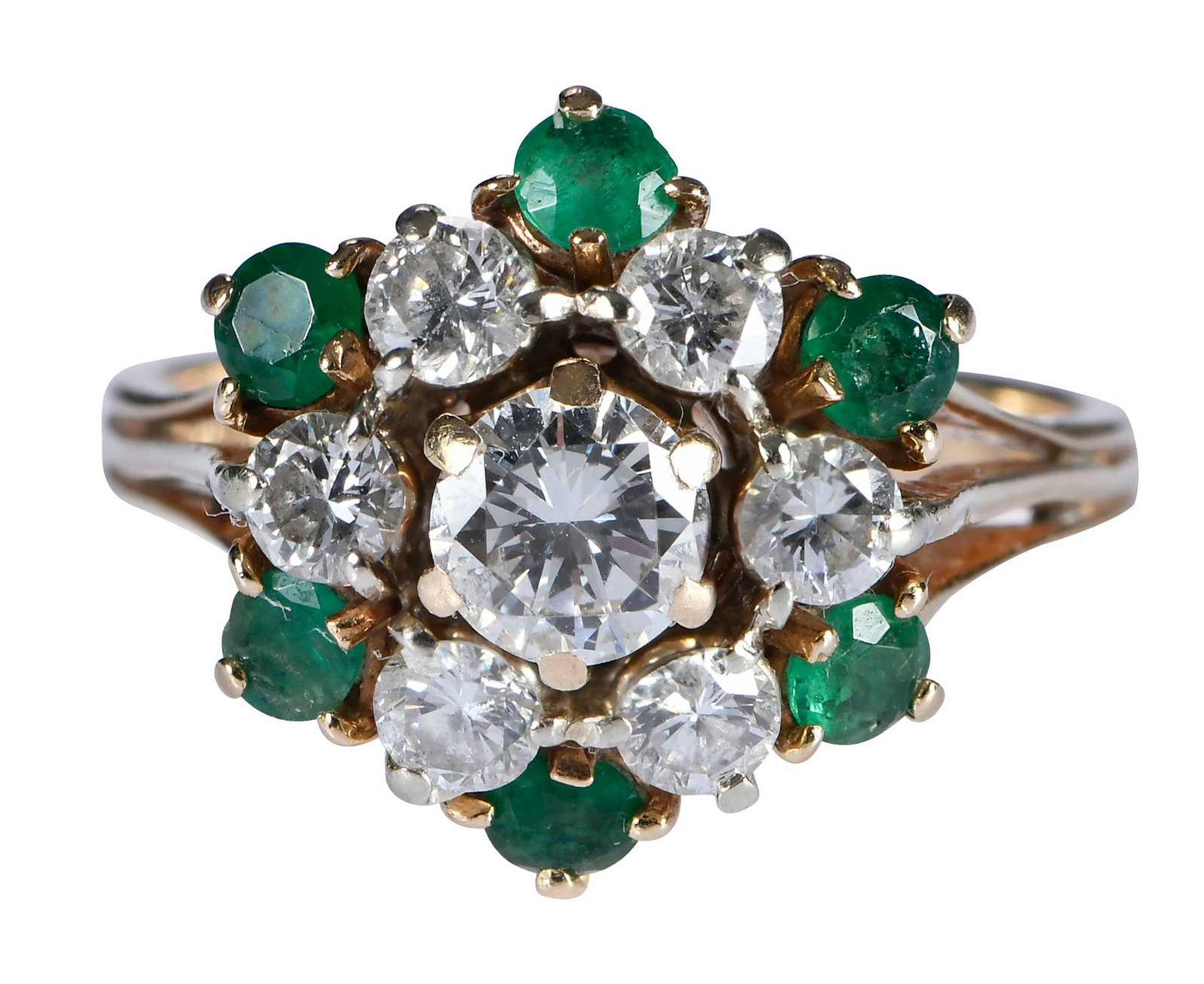 14kt. Vintage Diamond and Emerald Ring (1 of 5)