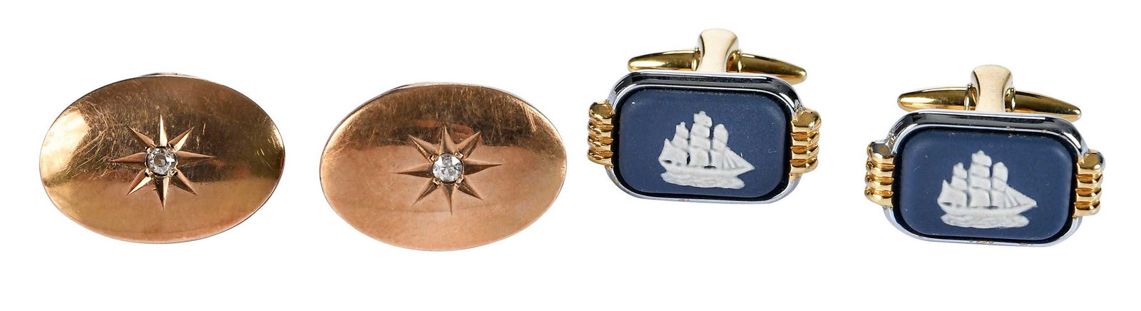 Two Pairs of Vintage Cufflinks -Diamond Burst and Wedgwood (1 of 12)