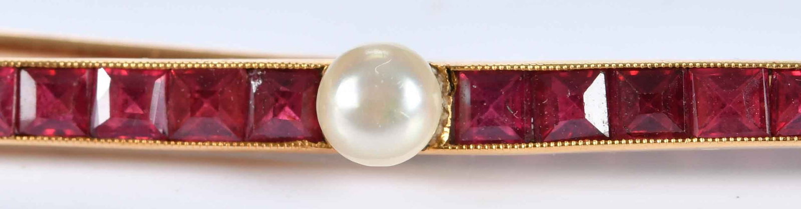18kt. Ruby Diamond Bar Brooch - 4