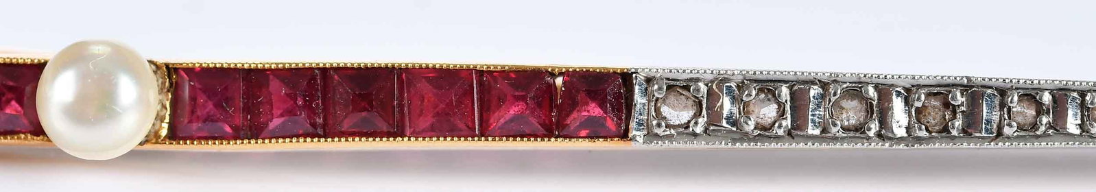 18kt. Ruby Diamond Bar Brooch - 5