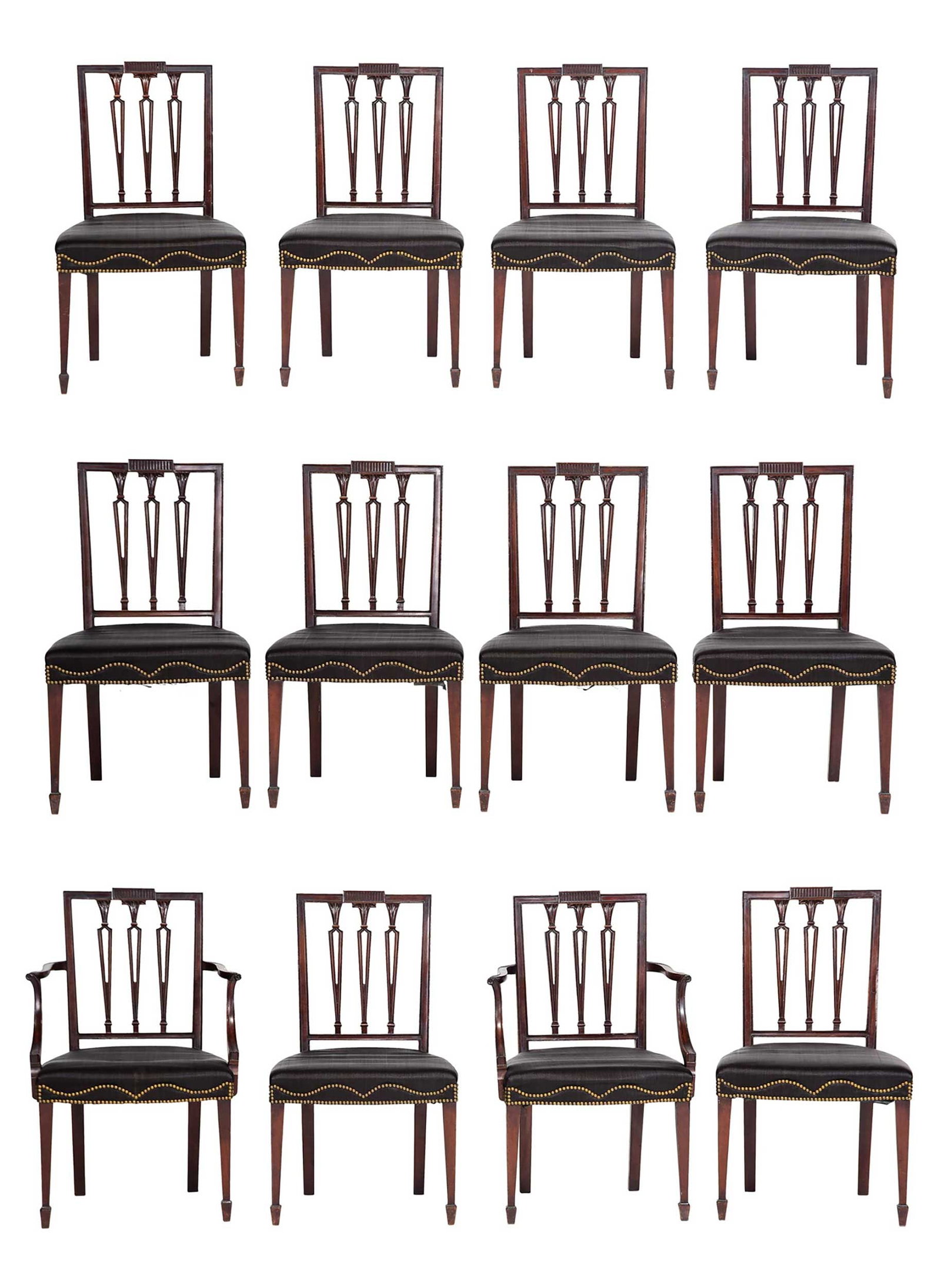 Rare Set of Twelve New York Federal Carved Mahogany Dining Chairs (1 of 20)