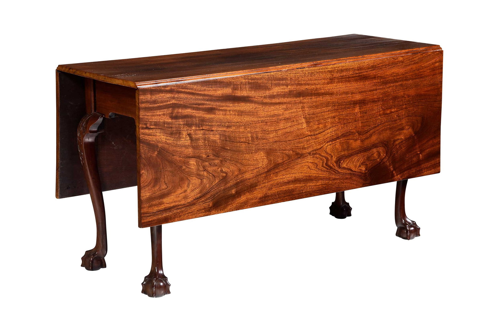 Ten Eyck Family New York Chippendale Figured Mahogany Drop Leaf Dining Table (1 of 20)