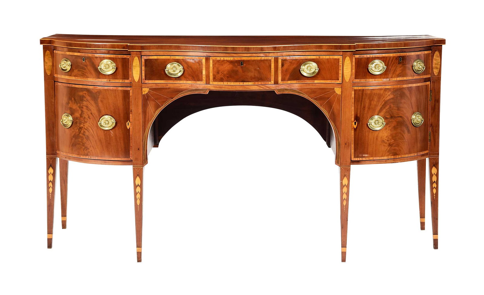Federal Inlaid and Figured Mahogany Serpentine Sideboard (1 of 20)