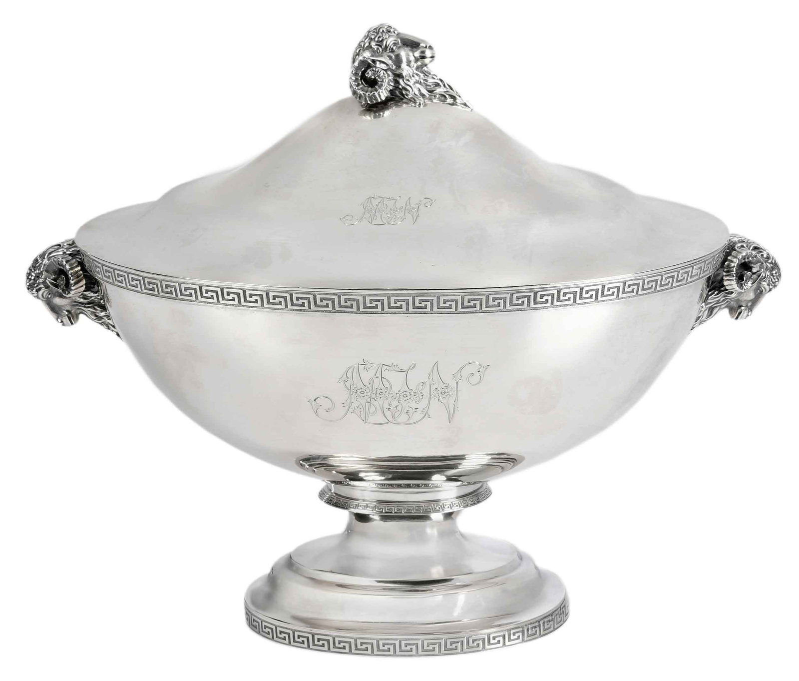 American Classical Revival Coin Silver Tureen and Cover, William Adams (1 of 15)