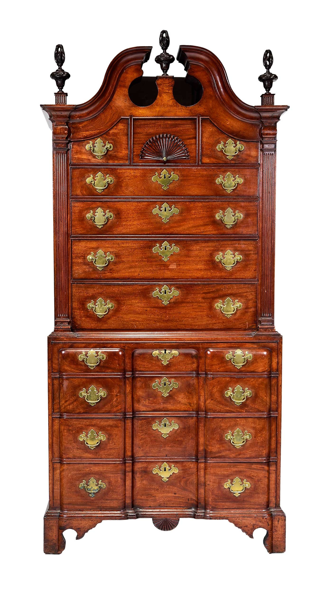 Sack Masterpiece Hall Family Chippendale Mahogany Blockfront Chest on Chest (1 of 20)