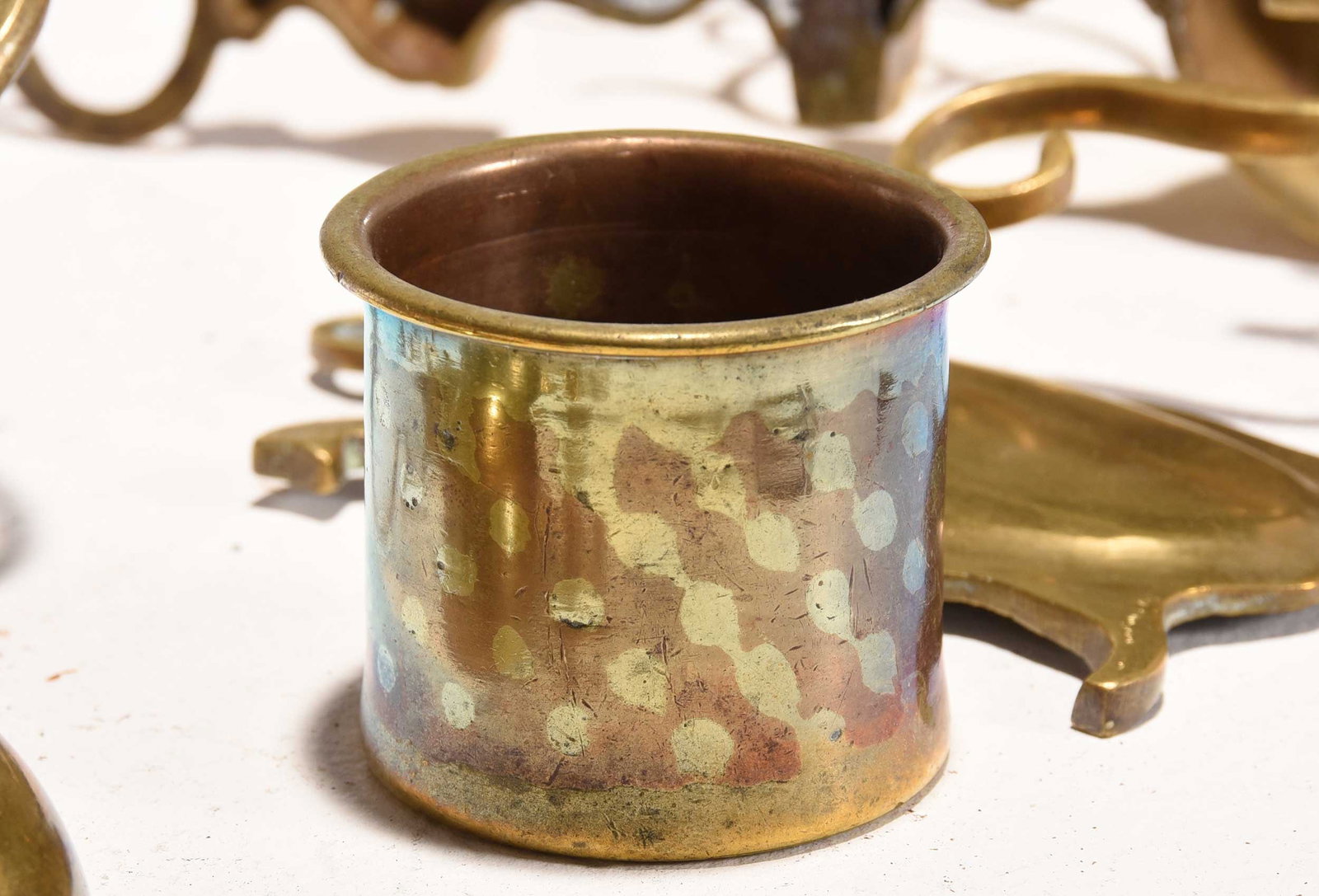 Seven Early Brass Decorative Objects - 4