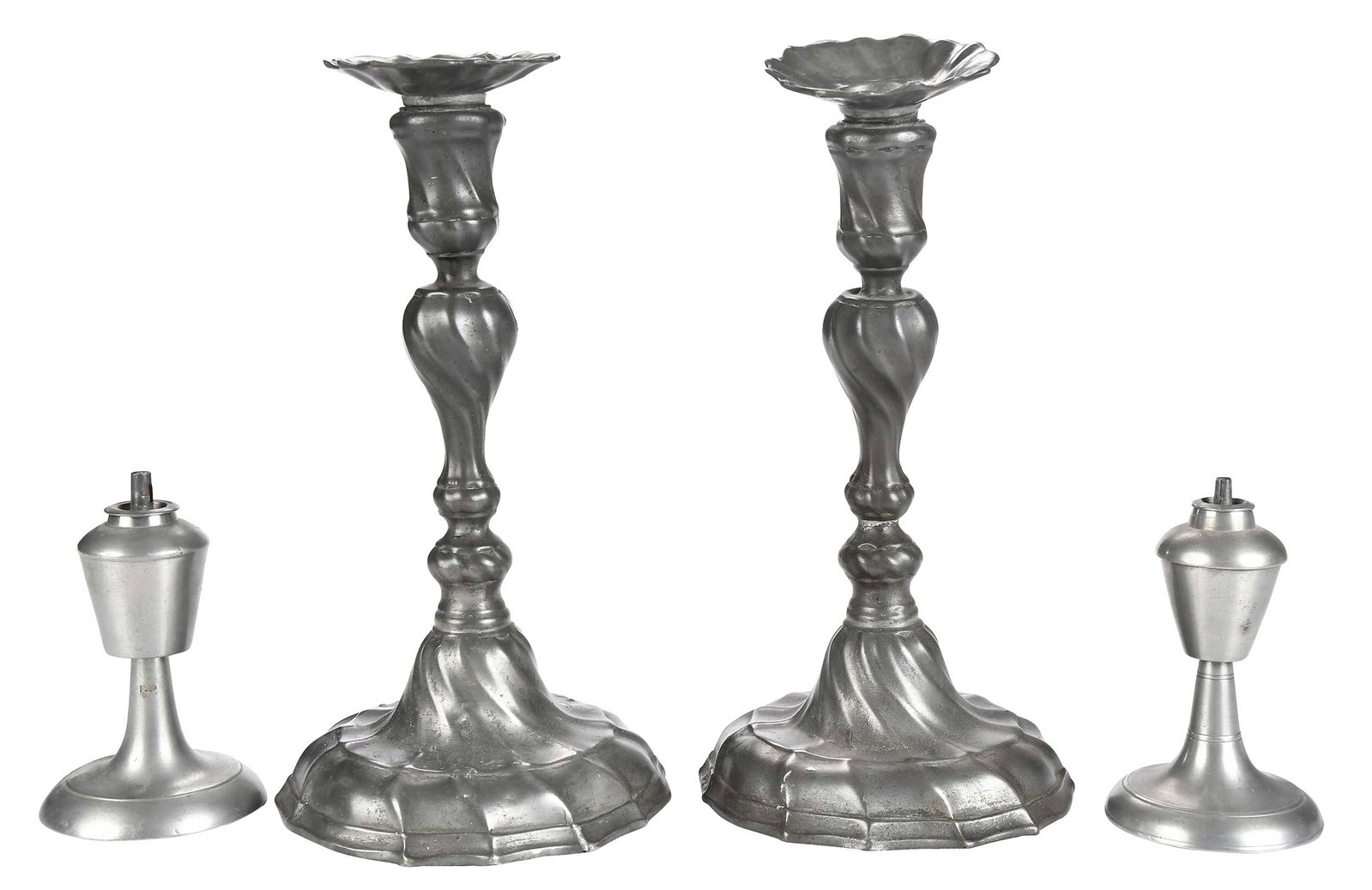 Two Pairs of Early Pewter Lighting Devices (1 of 4)
