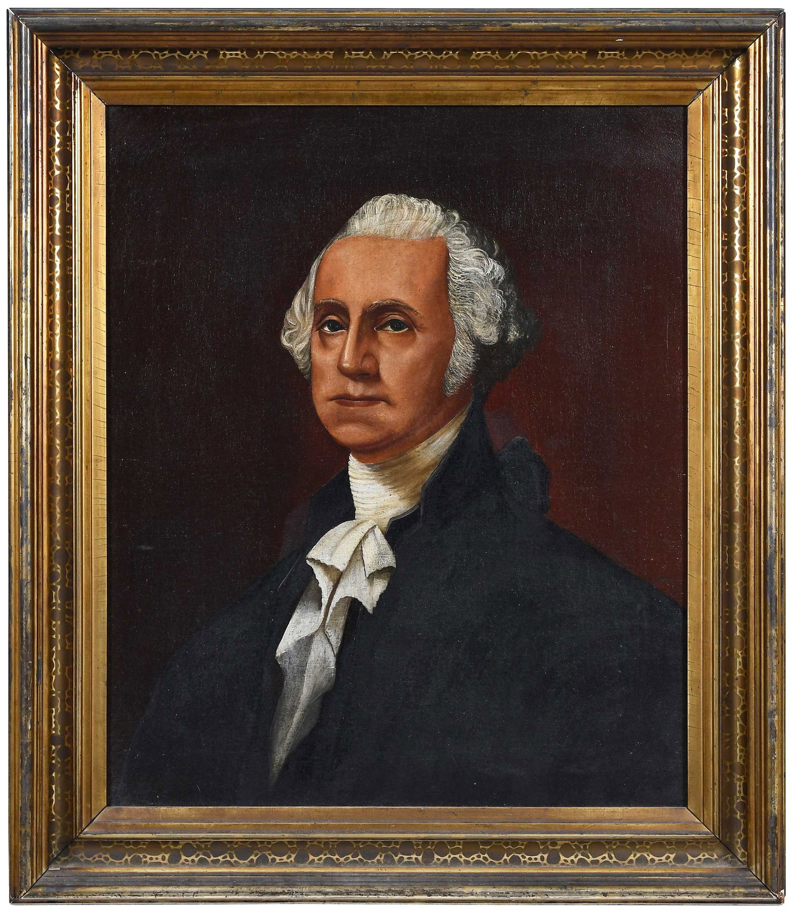 After Gilbert Stuart (1755-1828): (American School, 19th century) Portrait of George Washington, presumably by E.L. Cady, Philadelphia, Pennsylvania, circa 1876, signed and dated in attached letter, oil on canvas, 29 x 24-3/8 in.;