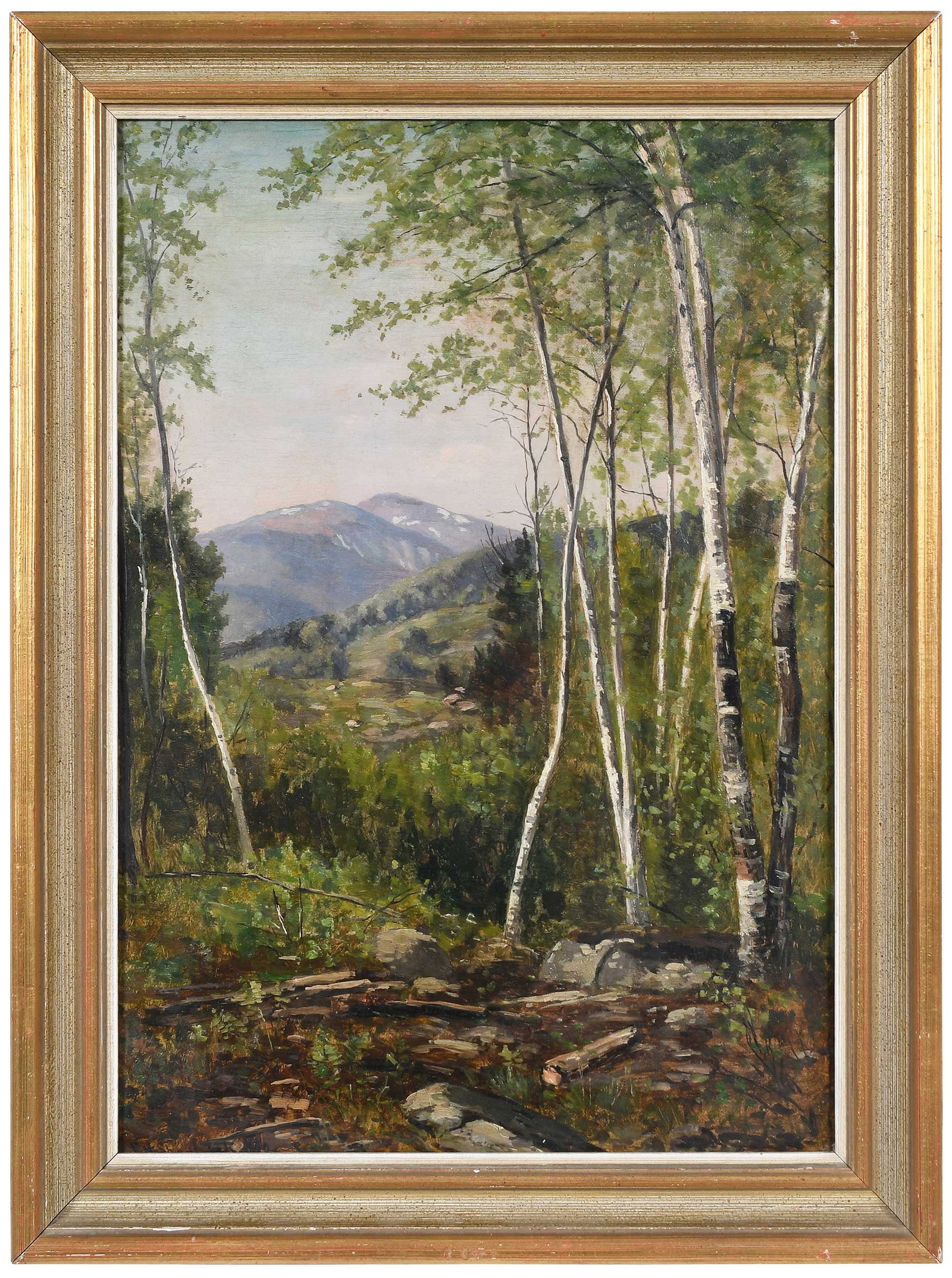 Frank Henry Shapleigh: (American, 1842-1906) Mount Washington from Jackson, New Hampshire, signed lower left "F.H. Shapleigh 1882 (?)", also inscribed with title and signed by artist verso, oil on canvas, 20 x 14 in.;