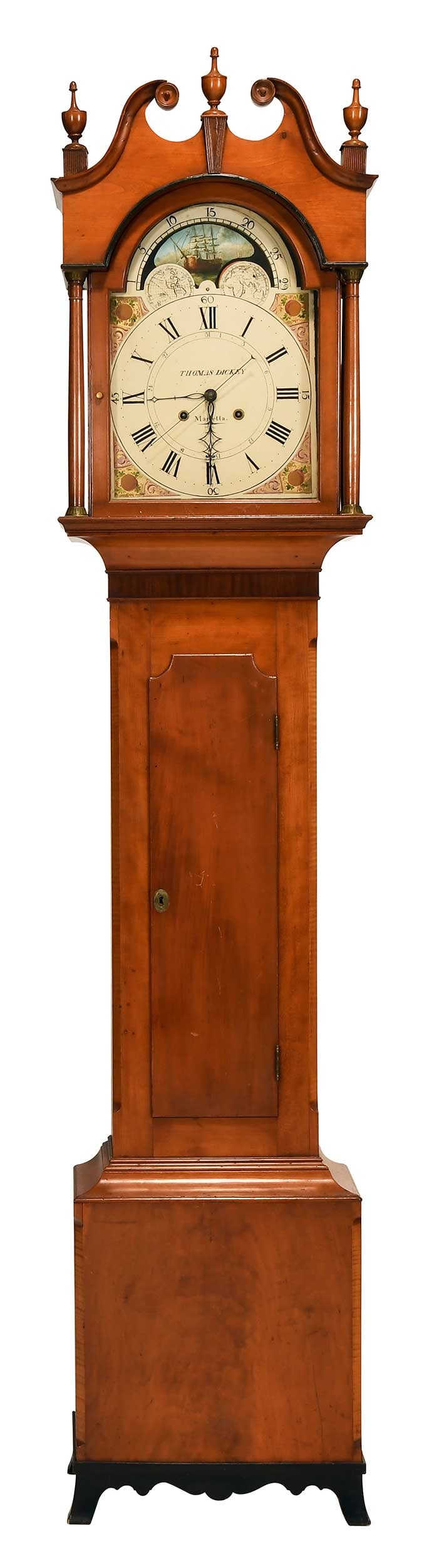 Pennsylvania Federal Cherry Tall Case Clock, Thomas Dickey (1 of 7)