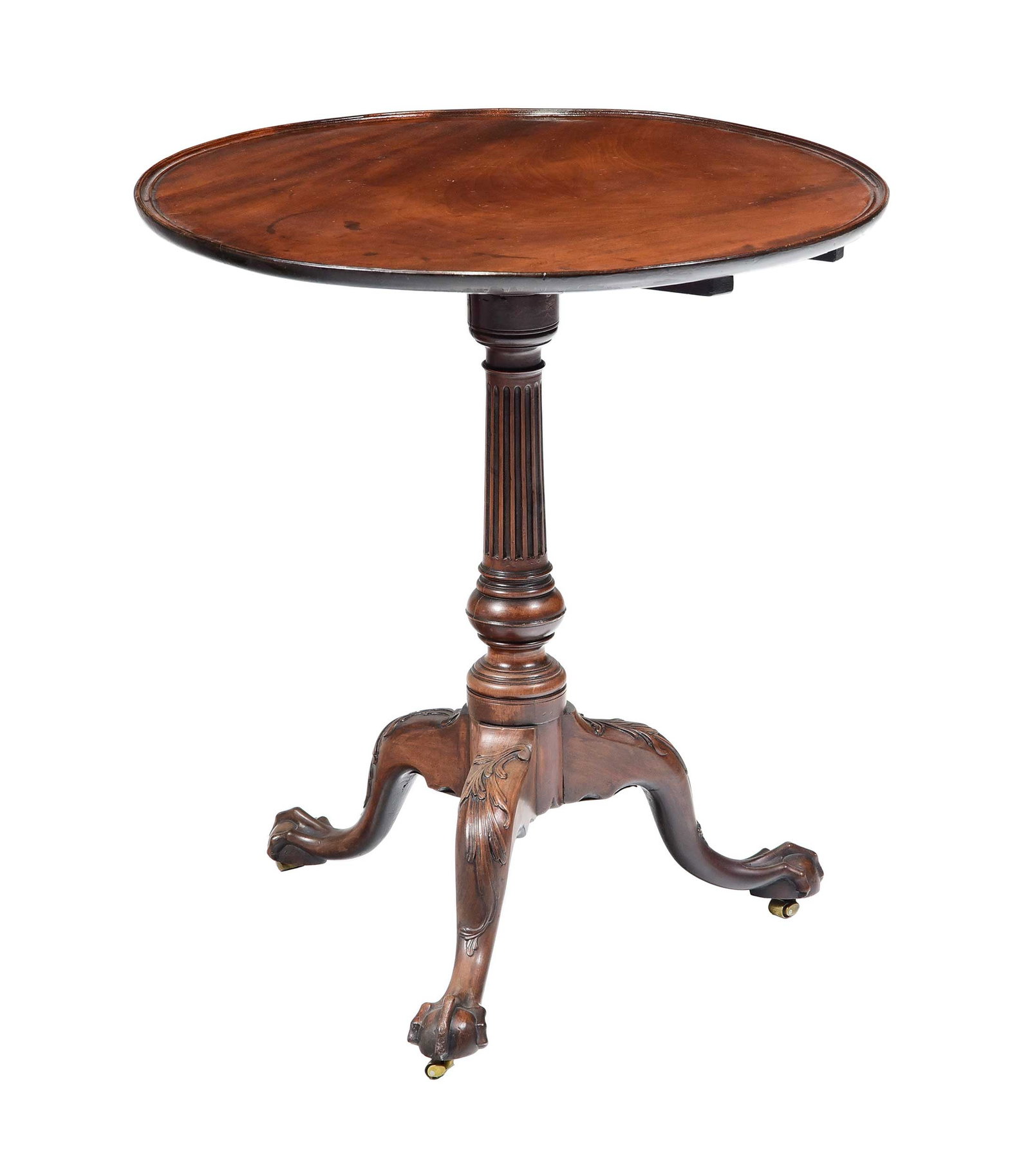 Very Rare Philadelphia Chippendale Mahogany Dish Top Candle Stand (1 of 17)