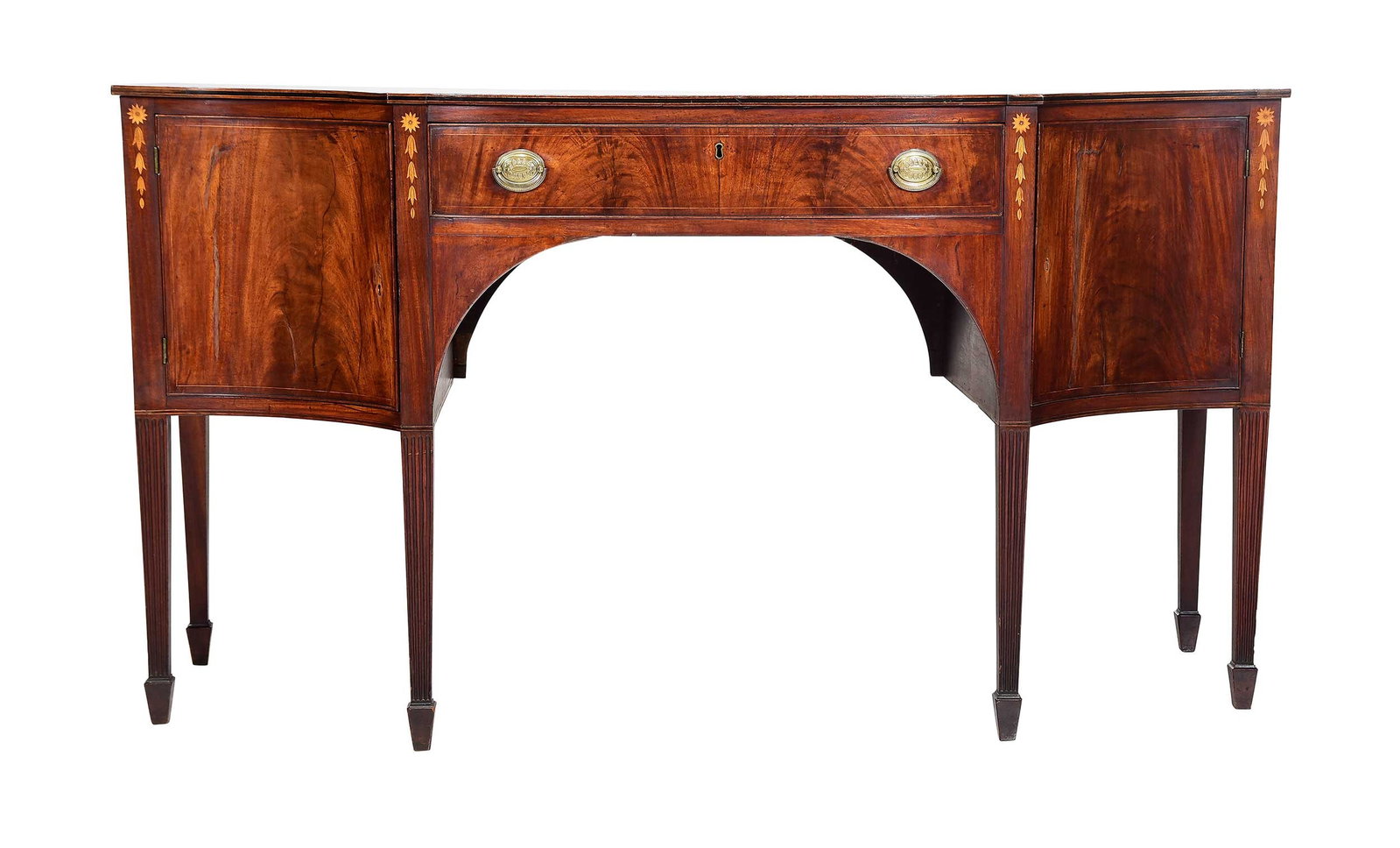 American Federal Serpentine Bellflower Inlaid Mahogany Sideboard (1 of 15)
