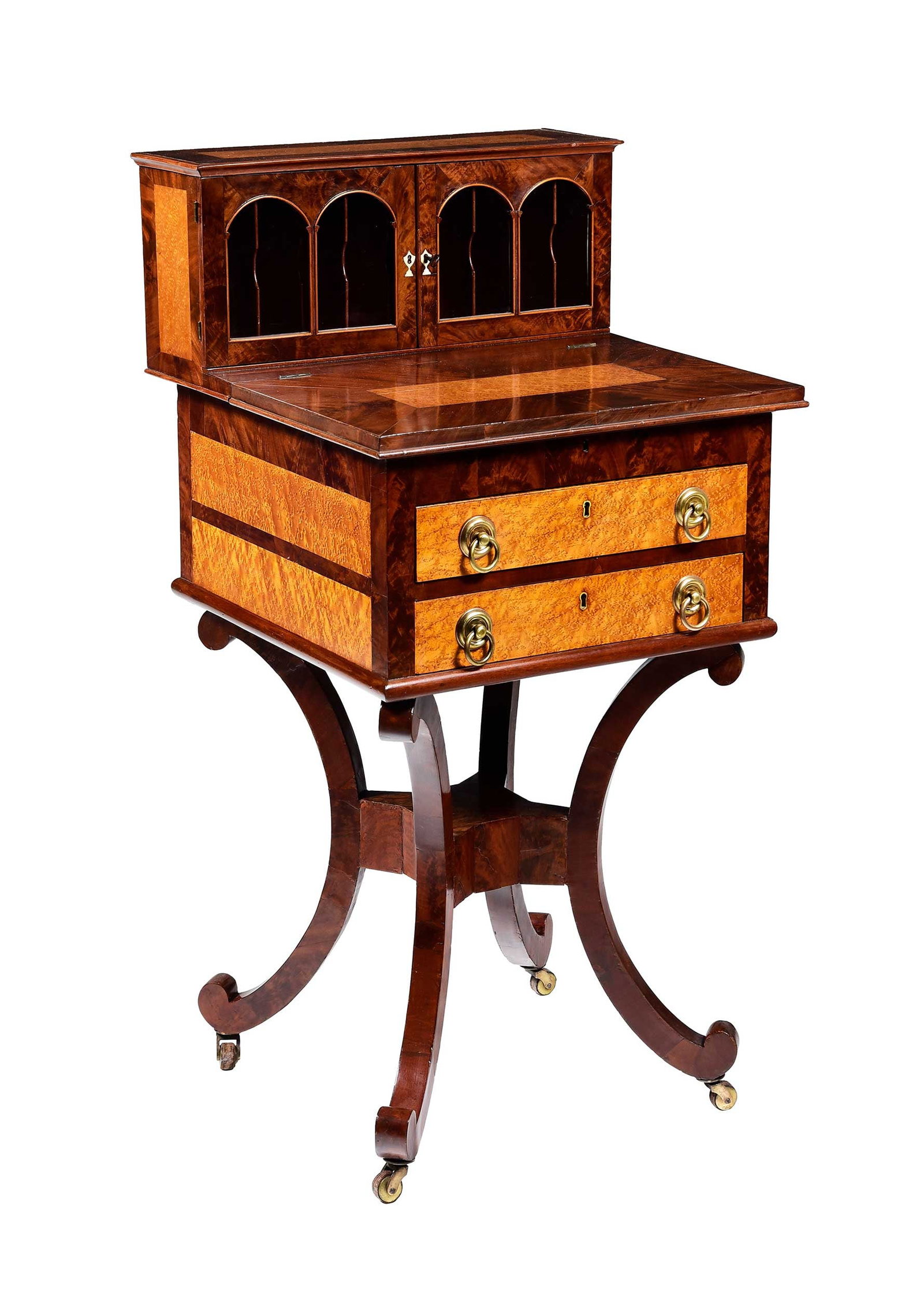 Seymour Attributed Classical Mahogany and Bird's-Eye Maple Work Table (1 of 19)