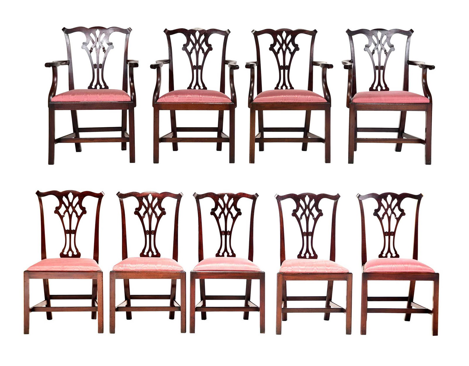 Set of Fourteen Chippendale Style Mahogany Dining Chairs (1 of 13)