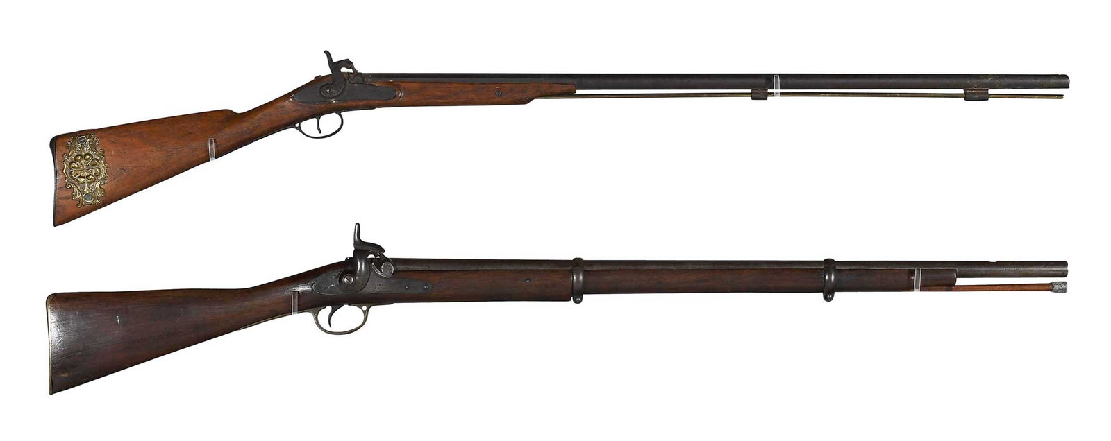British Enfield Pattern 1856 Model Tower 1862 Short Rifle and Percussion Half Stock Rifle (1 of 14)