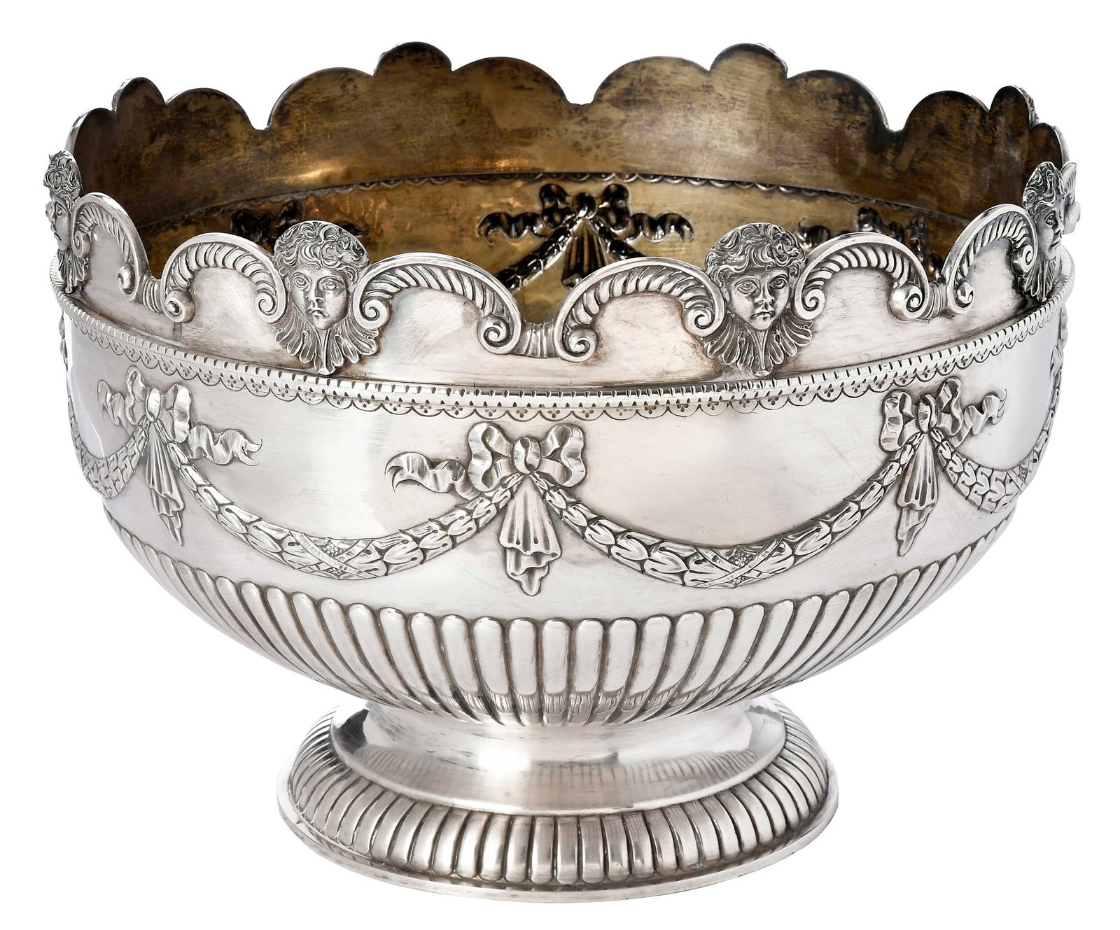 Large Victorian English Silver Monteith Style Punch Bowl (1 of 7)