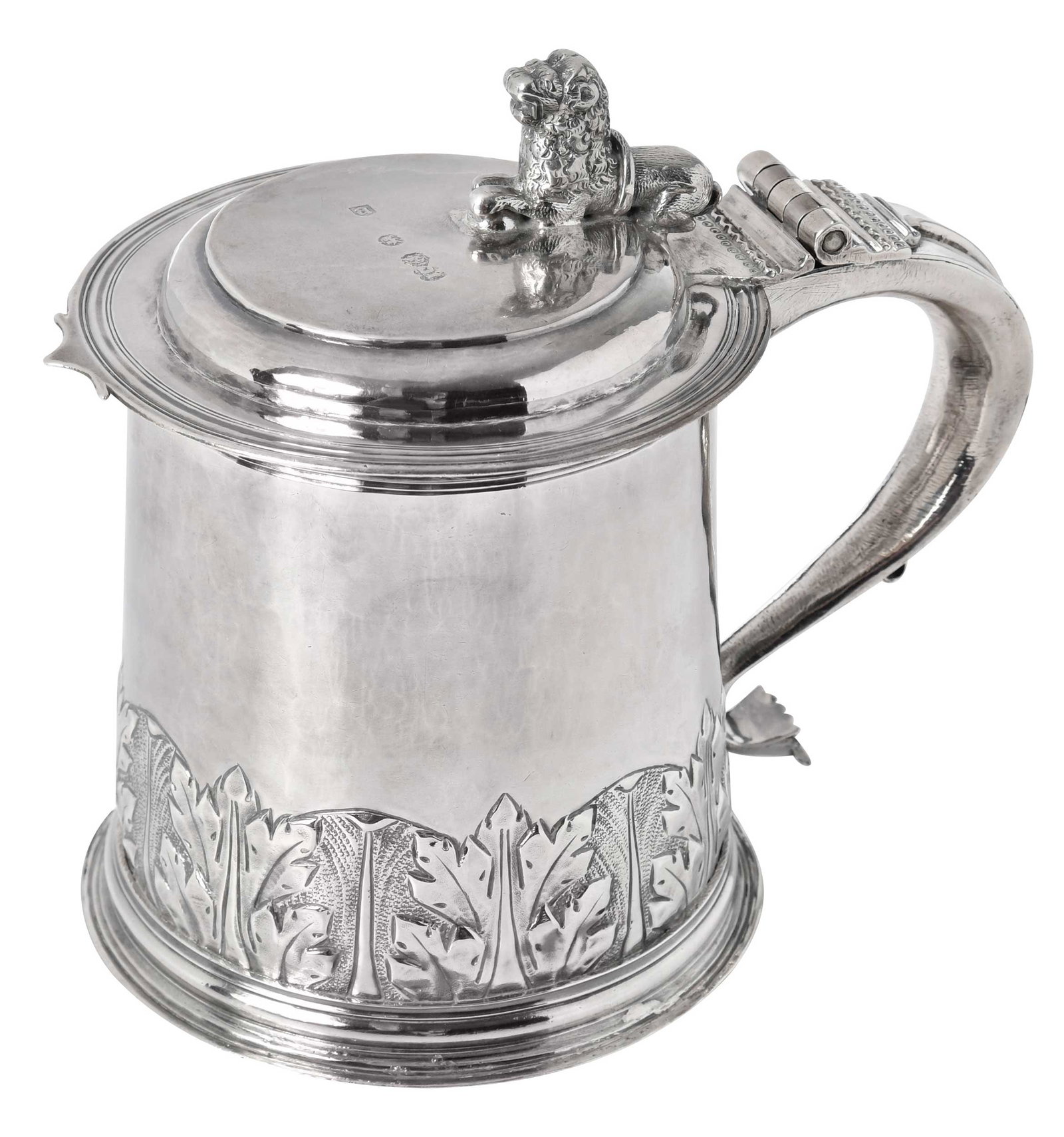 Charles II English Silver Tankard, John Cruttall (1 of 15)