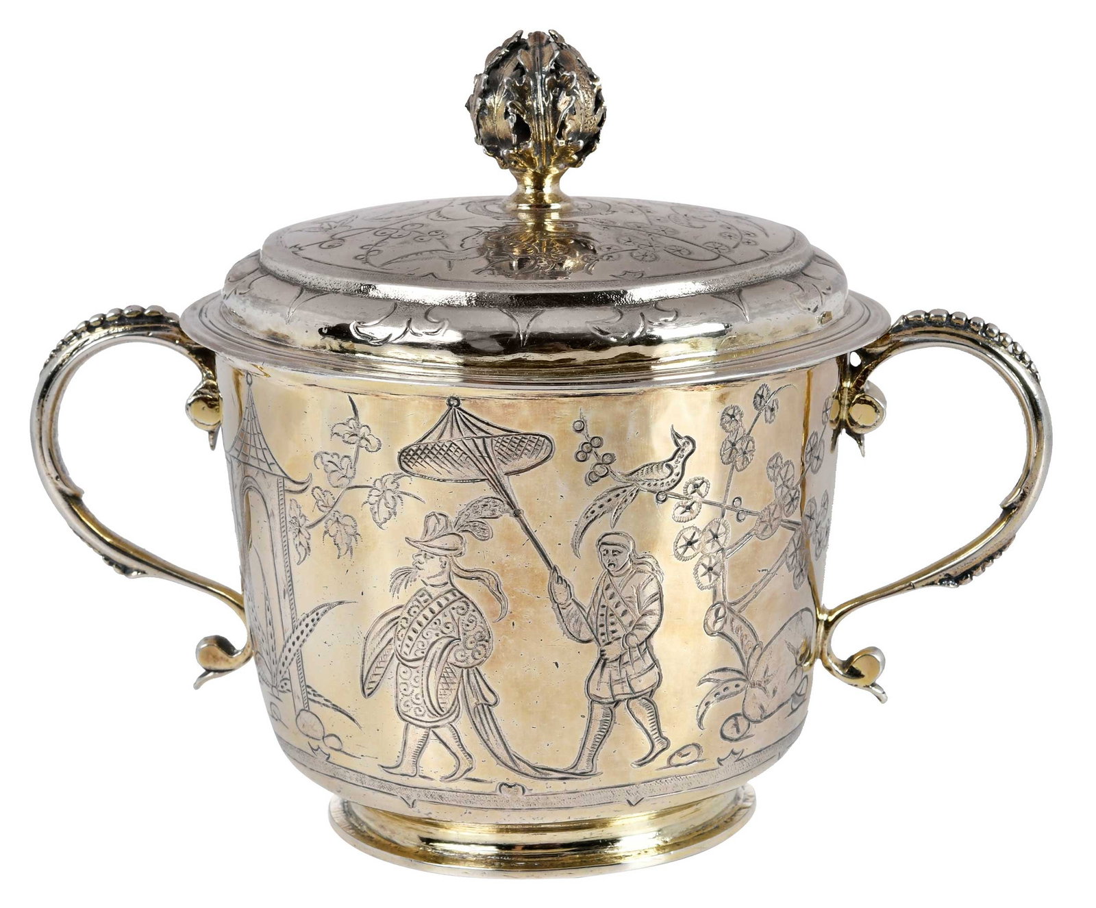 Charles II English Silver Chinoiserie Porringer, Robert Cooper (1 of 15)