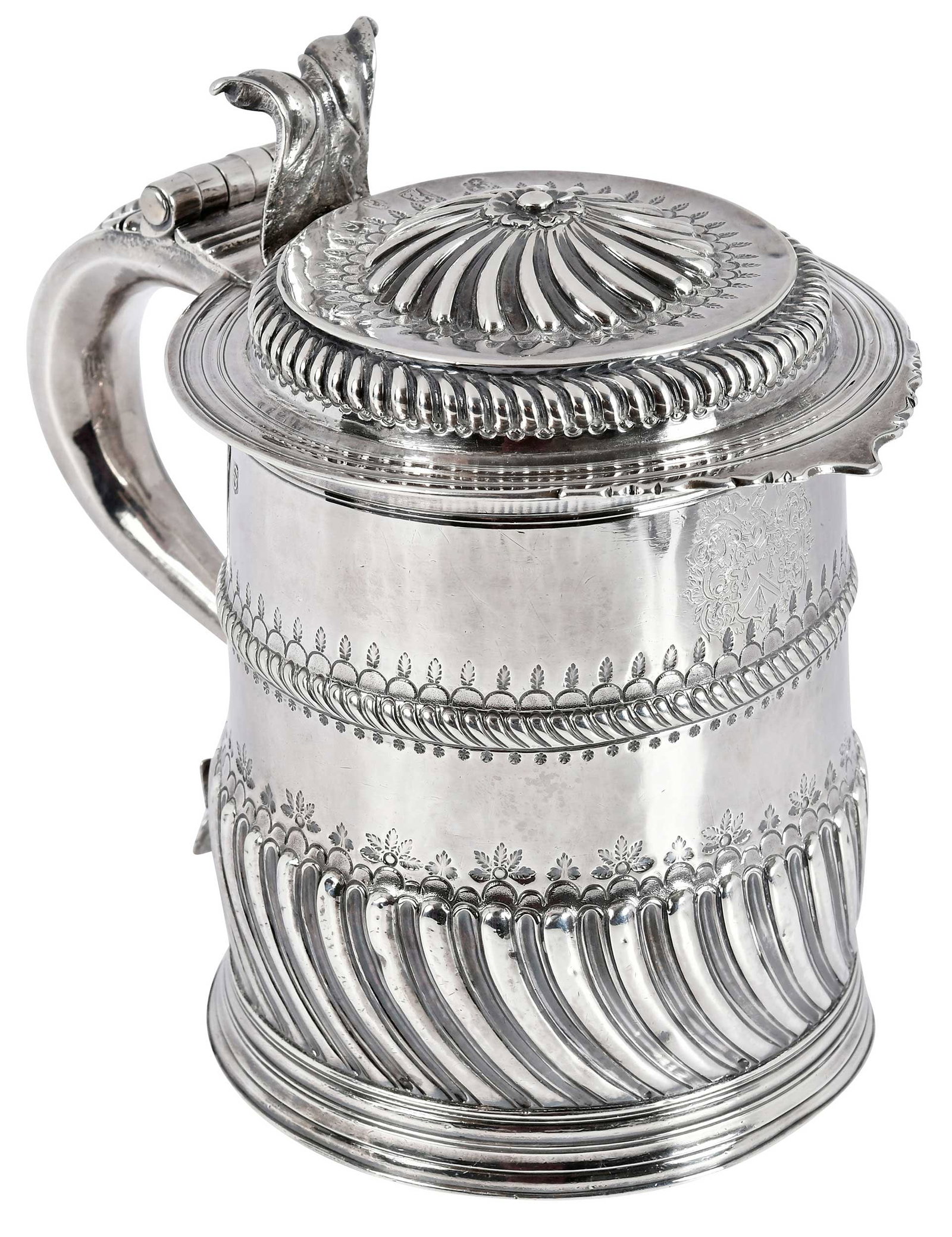 William III English Silver Tankard, William Keatt (1 of 14)