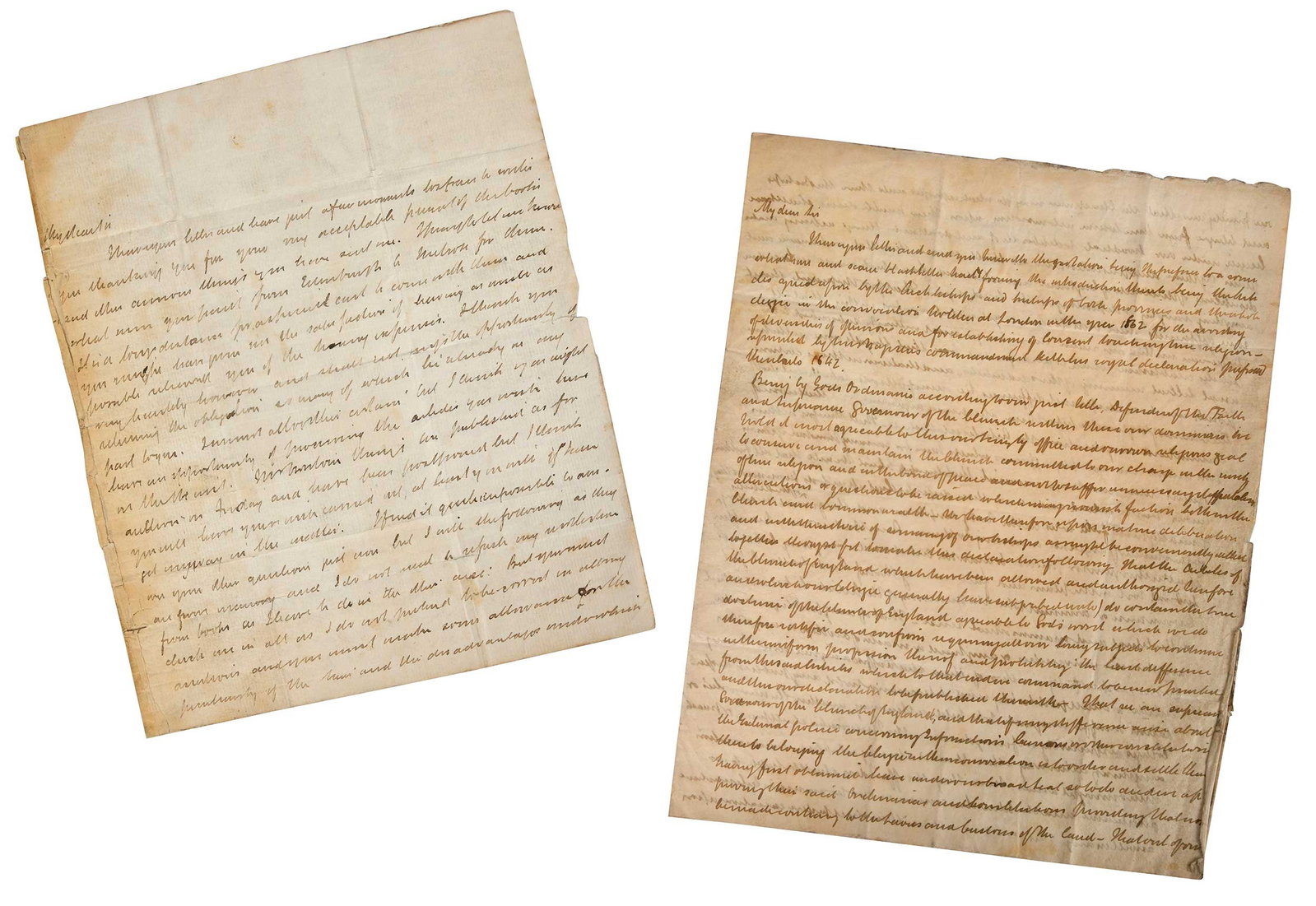 An Impressive Archive, Writings of Influential Authors, Poets, and Essayists: British and American writers and literary giants, contained within a single portfolio: Sir Walter Scott, two separate handwritten letters, signed; Mabel Loomis Todd, handwritten letter, signed; Oliver
