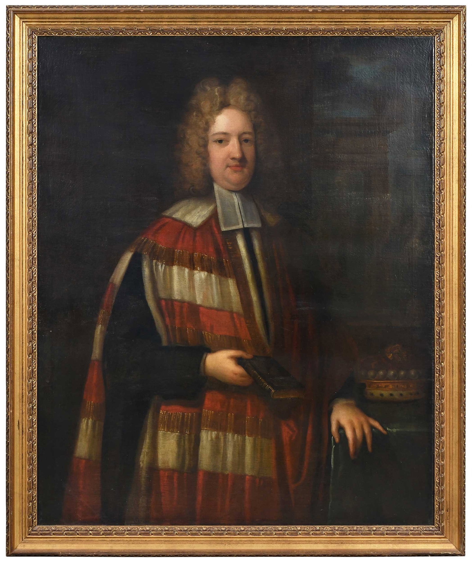 After Charles D'Agar (French, 1669-1723): (18th/19th century) Portrait of Henry St. John, Lord Bolingbroke, oil on canvas, 49-5/8 x 40-1/4 in.; gilt wood and composition frame, 55-1/2 x 46-1/8 x 2-3/8 in. Provenance: Private Collection, Richm