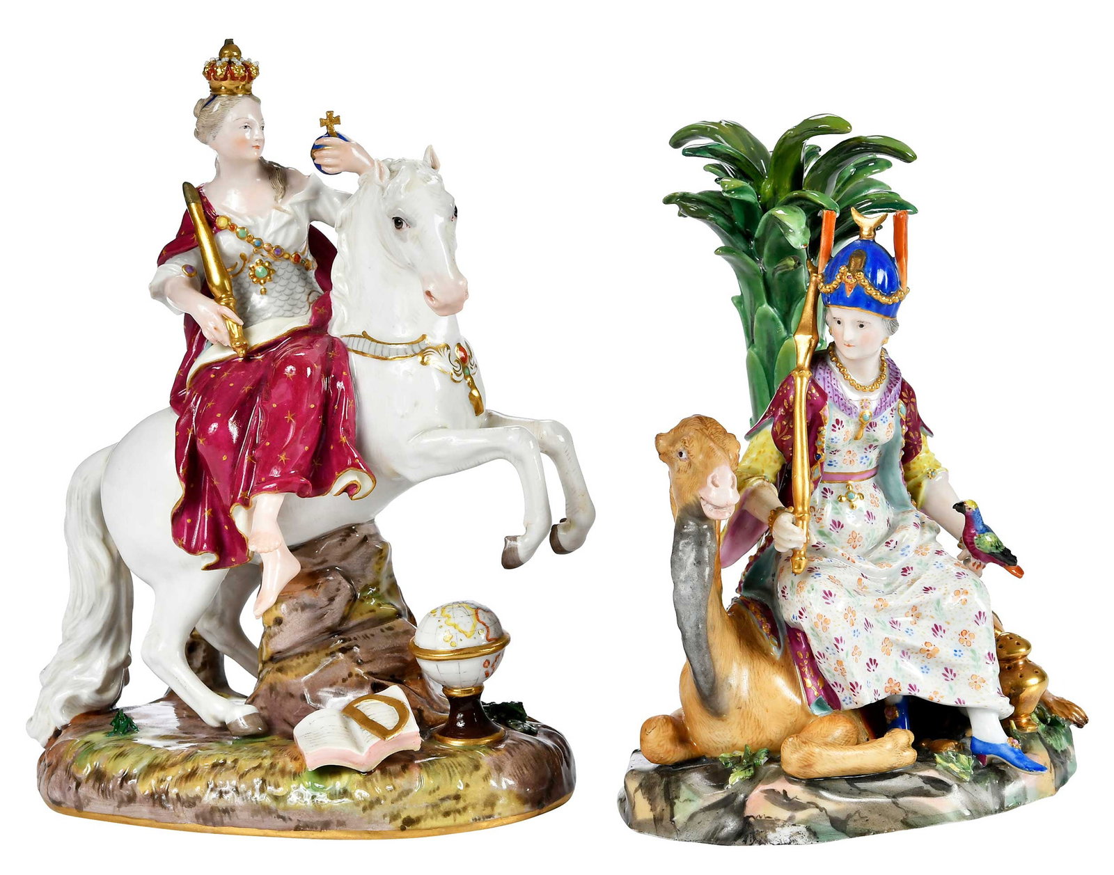 Two Meissen Equestrian Allegorical Groups of the Continents, Europe and Asia (1 of 14)