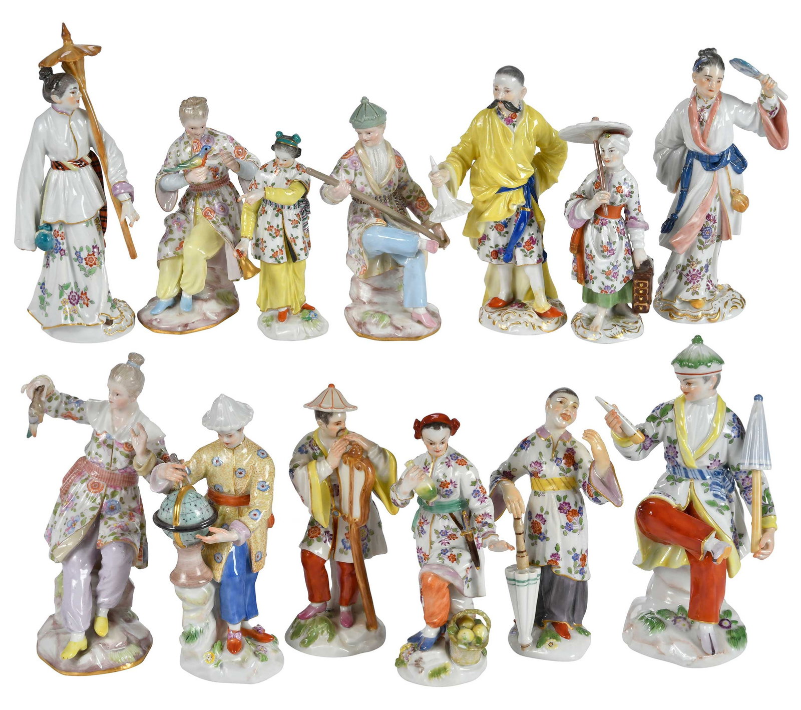 13 Meissen Porcelain Figures in Chinoiserie Attire (1 of 13)