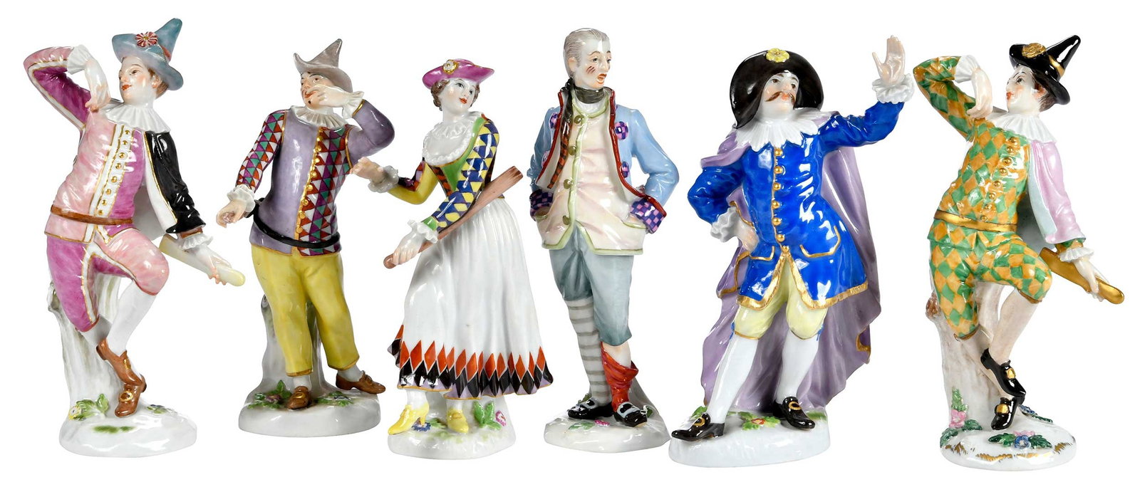 11 Meissen Porcelain Commedia Dell'Arte Figures (1 of 9)