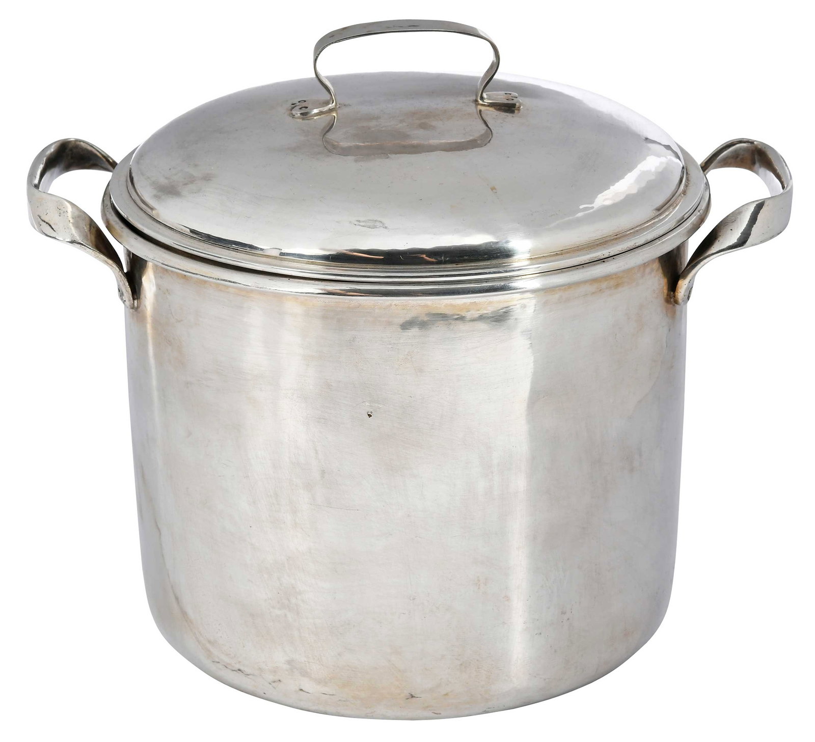 Brandimarte Italian Silver Covered Tureen: Florence, 20th century, two handle pot form, no monograms, marks for Brandimarte, .800 fine, 52.73 oz. T., 8-1/2 x 10 x 8-1/4 in. Provenance: Private Collection, New York