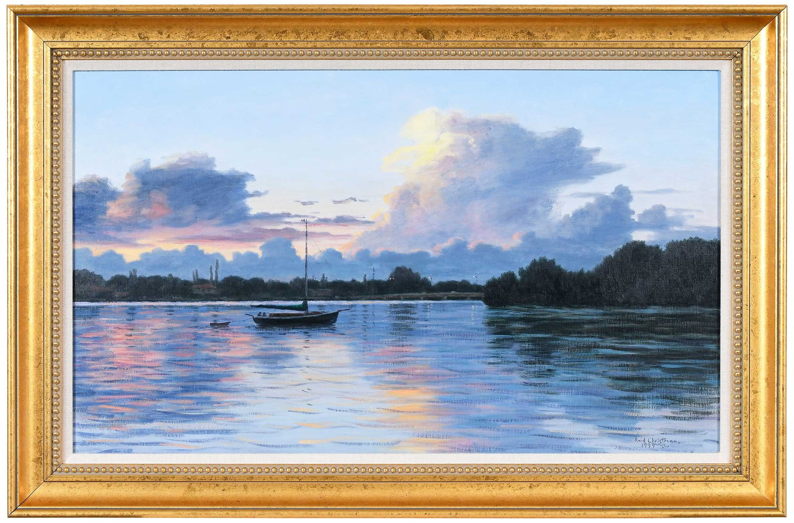 Reid Christman: (American, born 1948) Sunrise from Young Park, 1999, signed and dated lower right and on stretcher verso "Reid Christman 1999", titled on stretcher verso, possible artist inventory number on