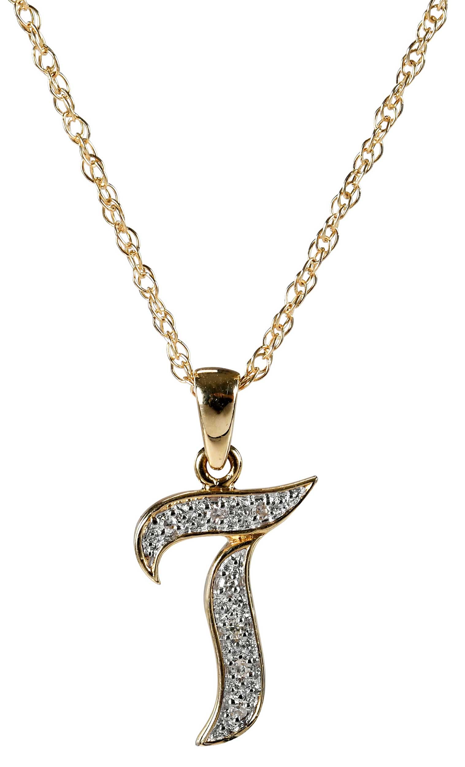 14kt. Diamond Initial "T" Pendant on Chain: round single cut diamonds, marked "14k", yellow gold, 13.0 x 10.mm, wheat chain, clasp marked "14k", yellow gold, 18 in. length, 2.0 g Provenance: Private Virginia Collection Note: Brunk Auctions make