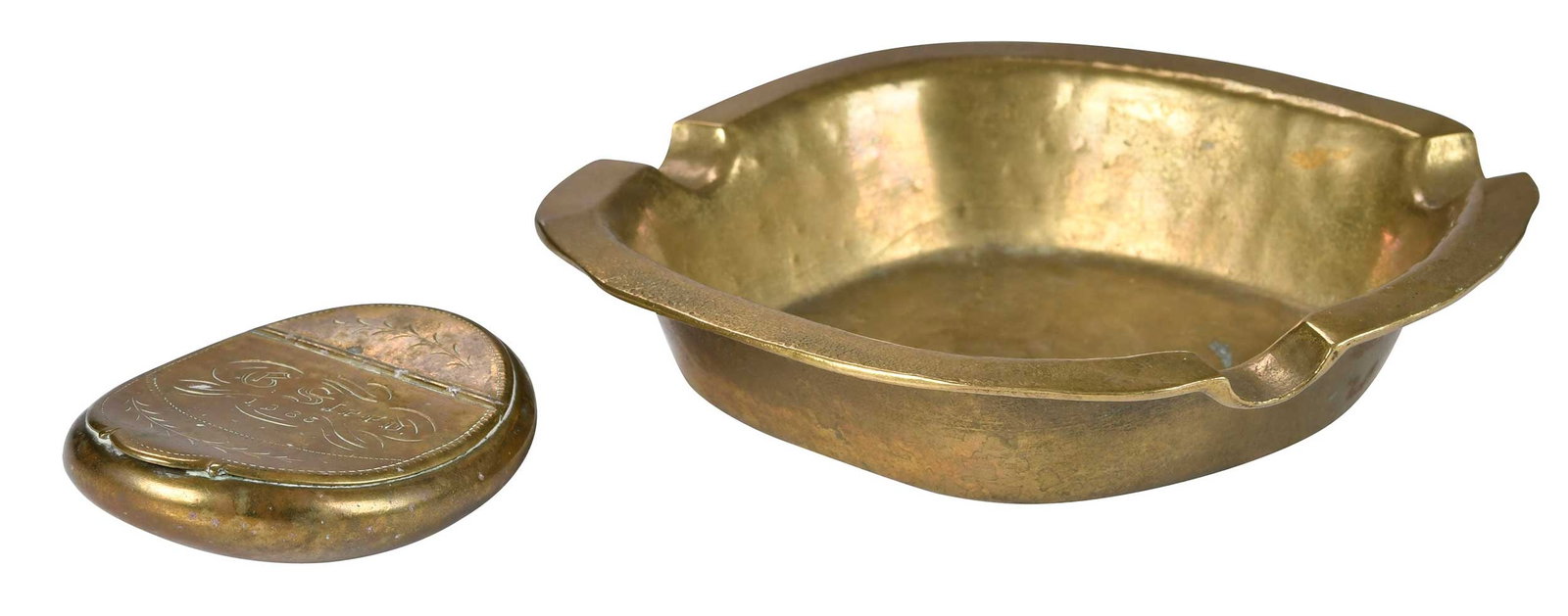 Two Small 19th Century Brass Table Objects, One Dated 1883 (1 of 6)