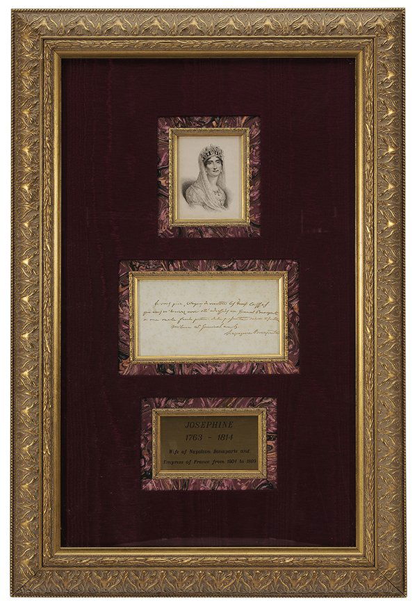 Bonaparte, Josephine, Handwritten: Document, Signed [La Pagerie Bonaparte] French, late 18th century, the handwritten document "I pray of you, Citizen to send the accounts which you have written addressed to General Bonaparte…" conce