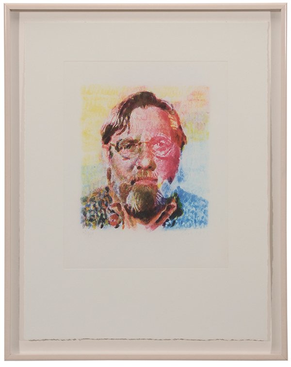 Chuck Close: (New York, born 1940) John, 1991, fingerprint, edition 38/40, signed lower right "C. Close, 1991", Graphicstudio blind stamp lower right, color etching on paper, plate 19-3/4 x 15-5/8 in., page 30-1/4