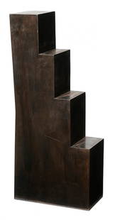 Douglas Abdell: (American/Spanish, born 1947) Kaerth-Aekyad, 1980, signed at bottom "Â© Douglas Abdell" and inscribed with title and date "12/12/80", patinated steel, 19-1/4 x 4 x 8-1/4 in., light abrasions. Proven
