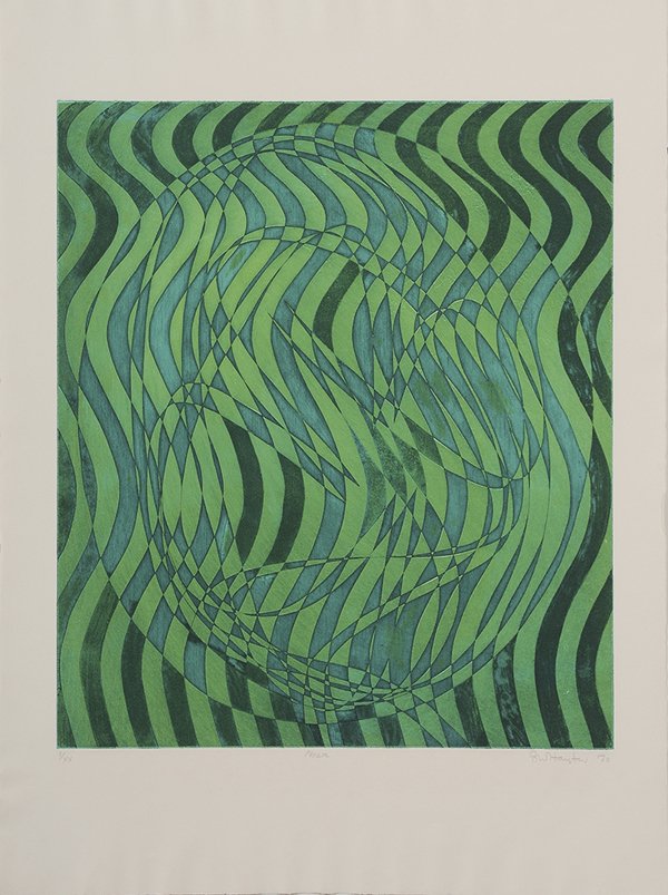Stanley William Hayter: (British, 1901-1988) [Mere], 1970, edition 1/XX, signed lower right "SW Hayter 70", soft ground color etching on Rives paper, 21-3/8 x 18-1/2 in.; unframed, good condition, full margins. Provenance: P
